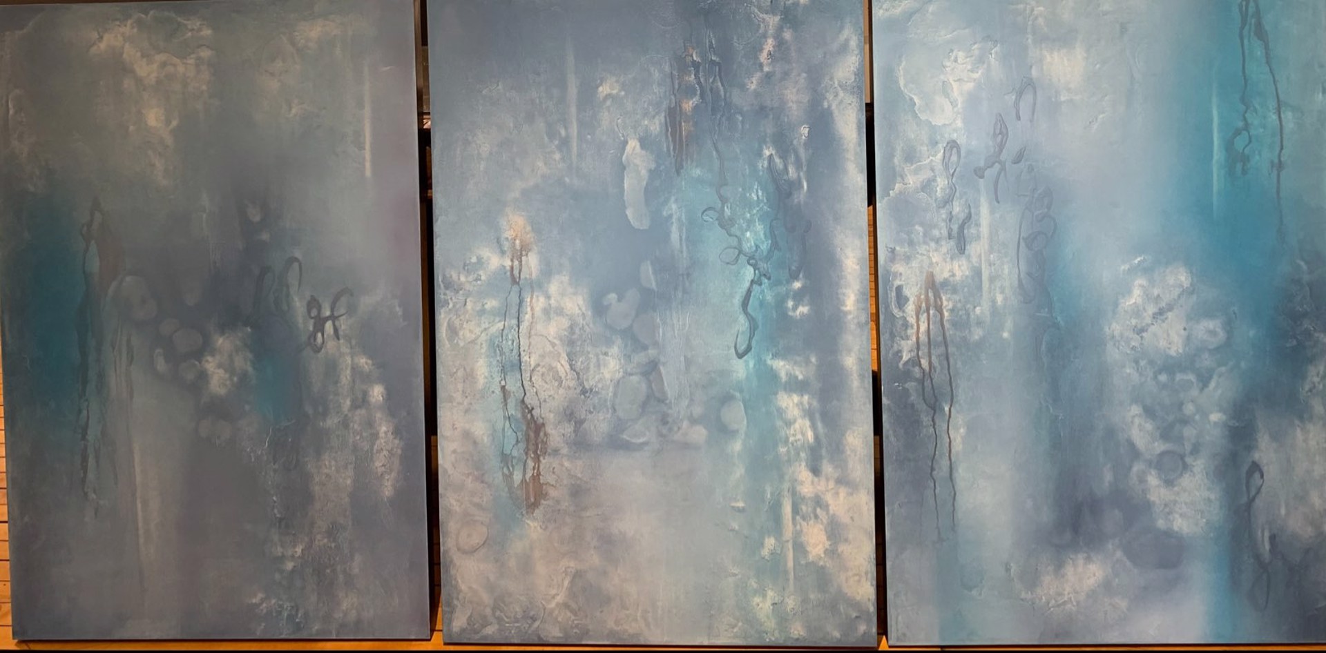 3 box panels commision triptych by Julie Quinn