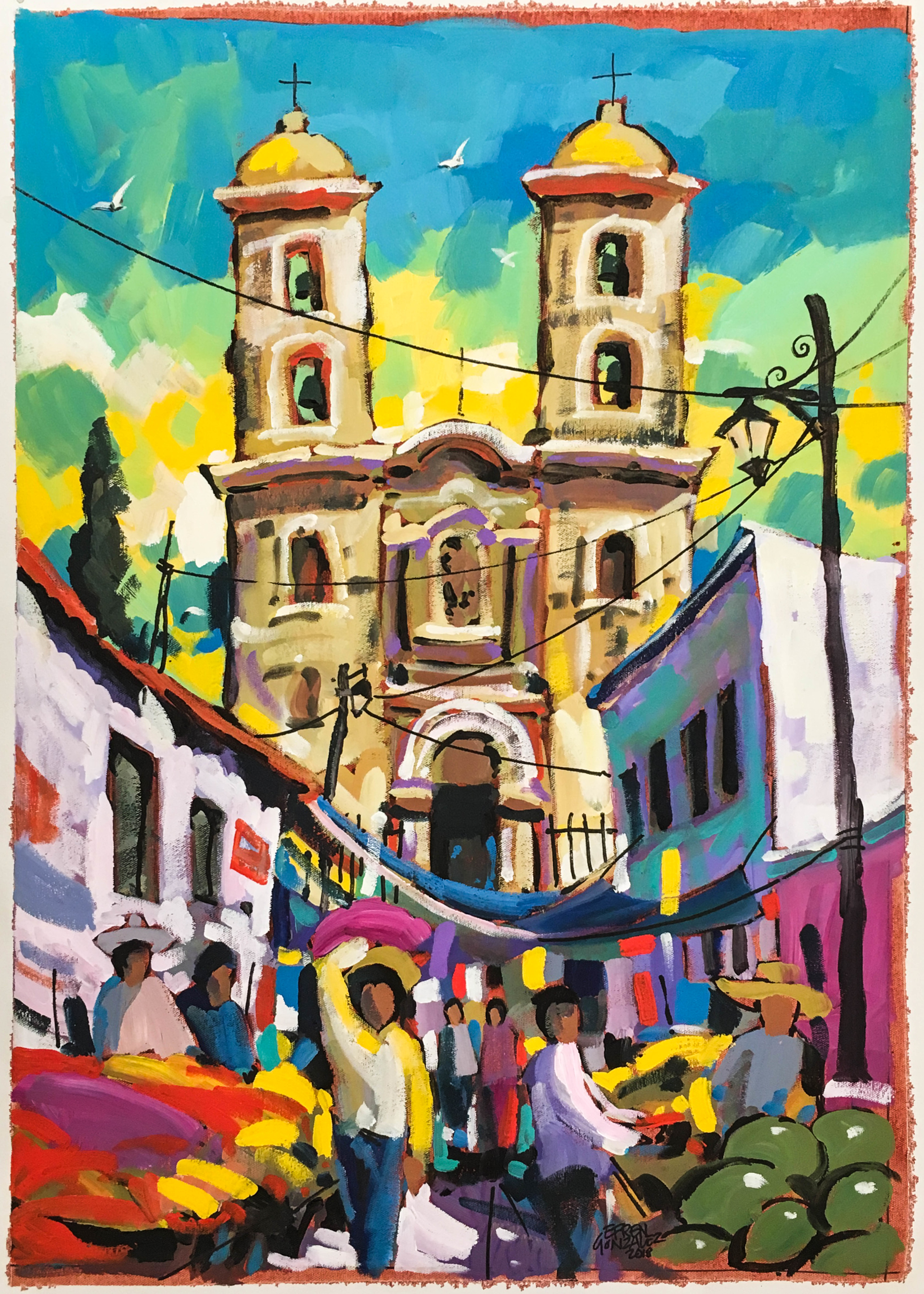 La Iglesia on Market Day by Efren Gonzalez