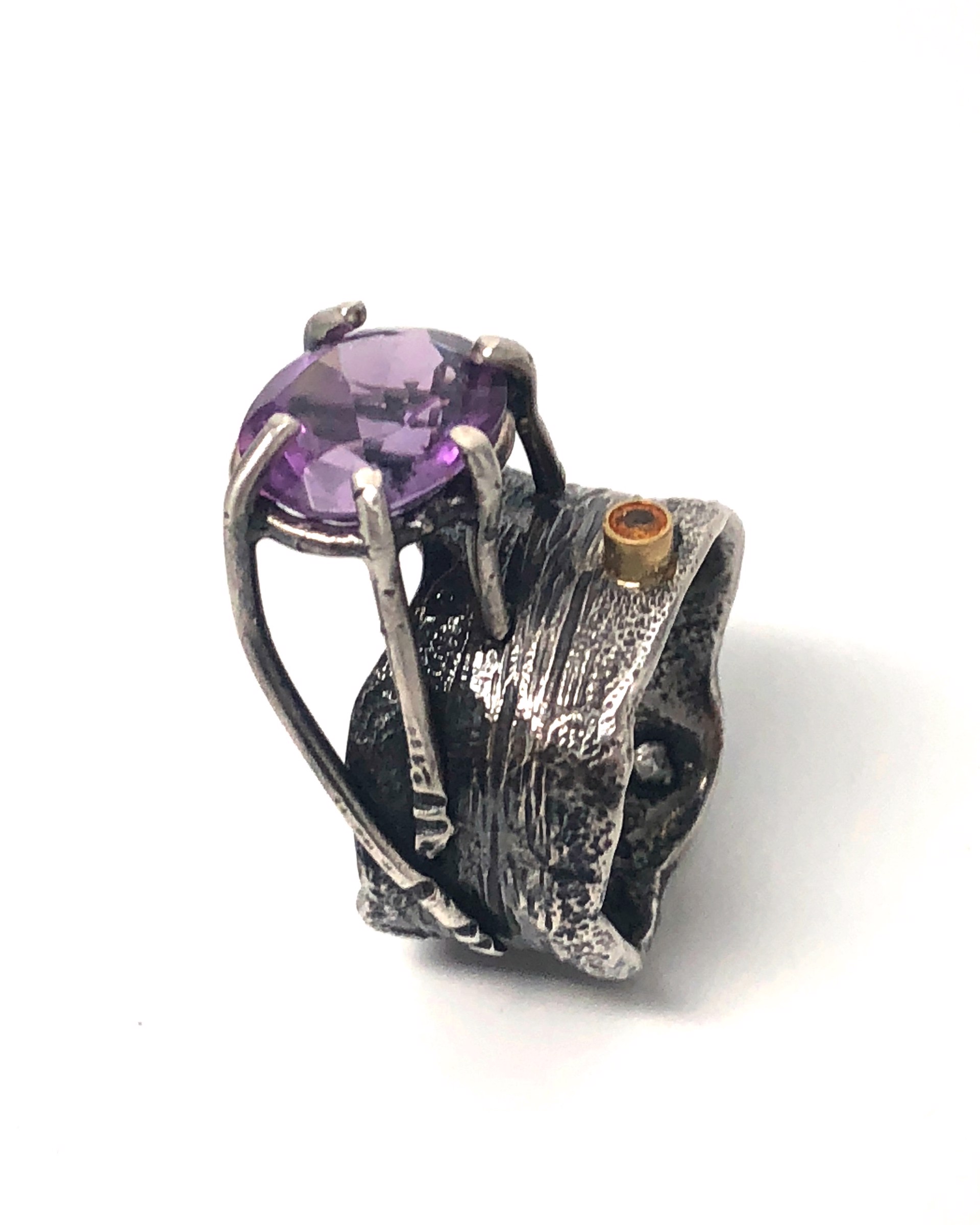 Amethyst & Sapphire Rooted Ring by Carli Schultz