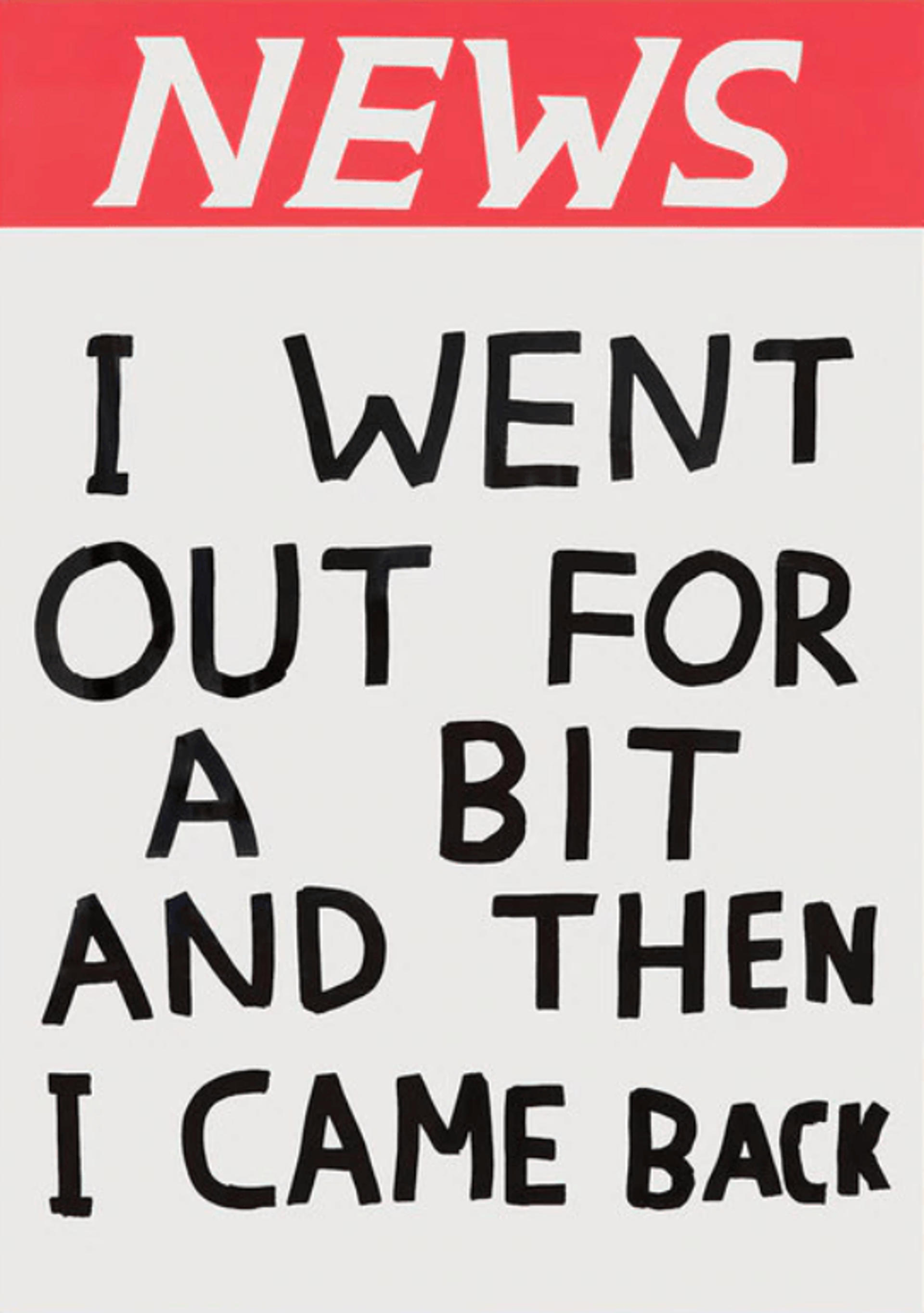 I Went Out For A Bit And Then I Came Back Magnet by David Shrigley
