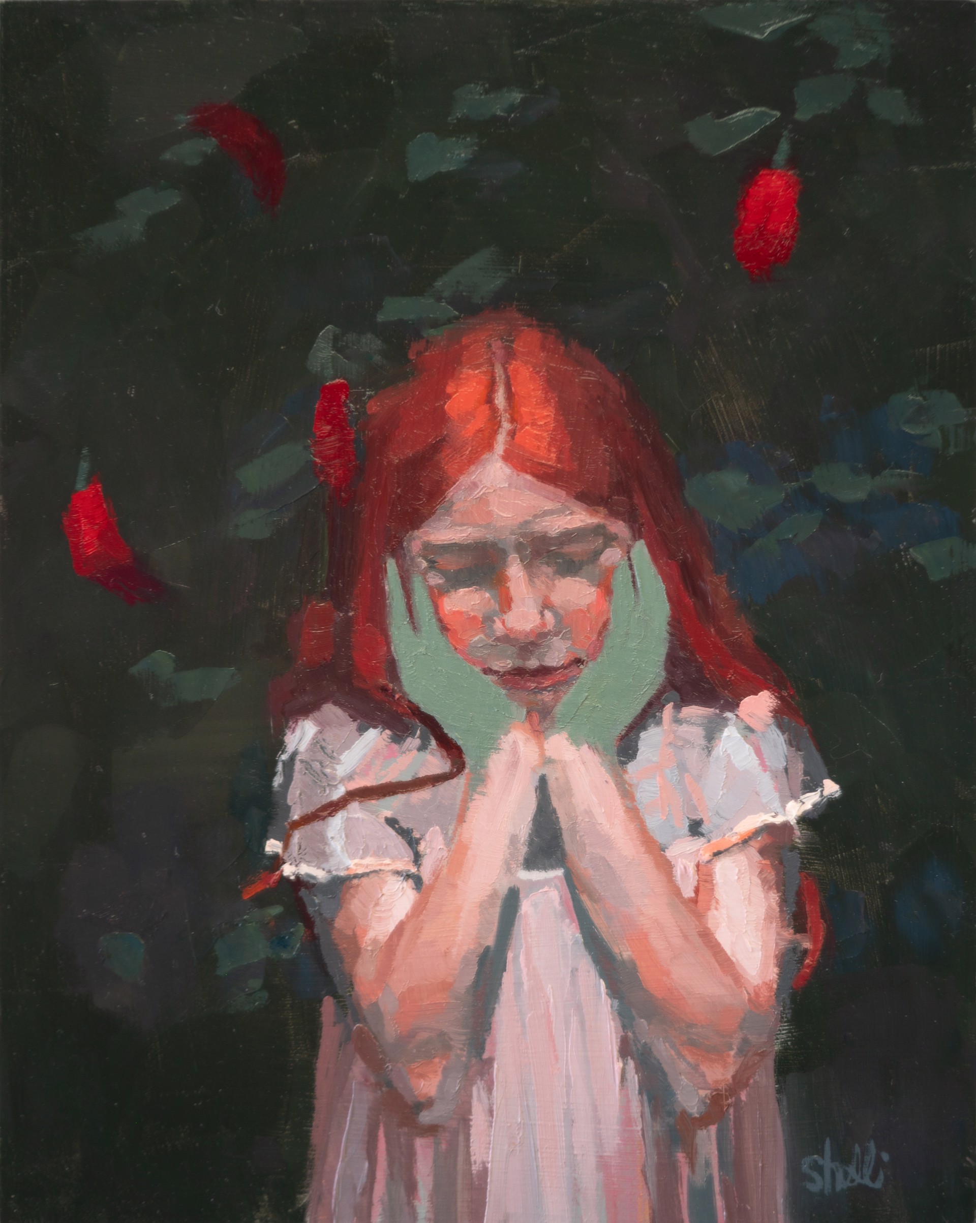Girl with Peppers by Shelli Langdale