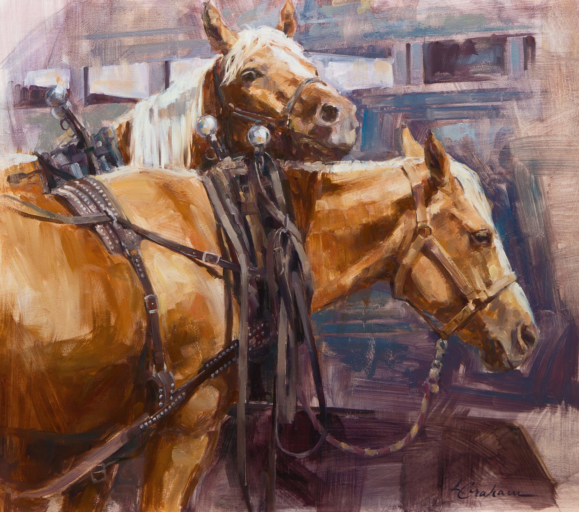 Three Cavalry Horses by fine artist Shan Fannin