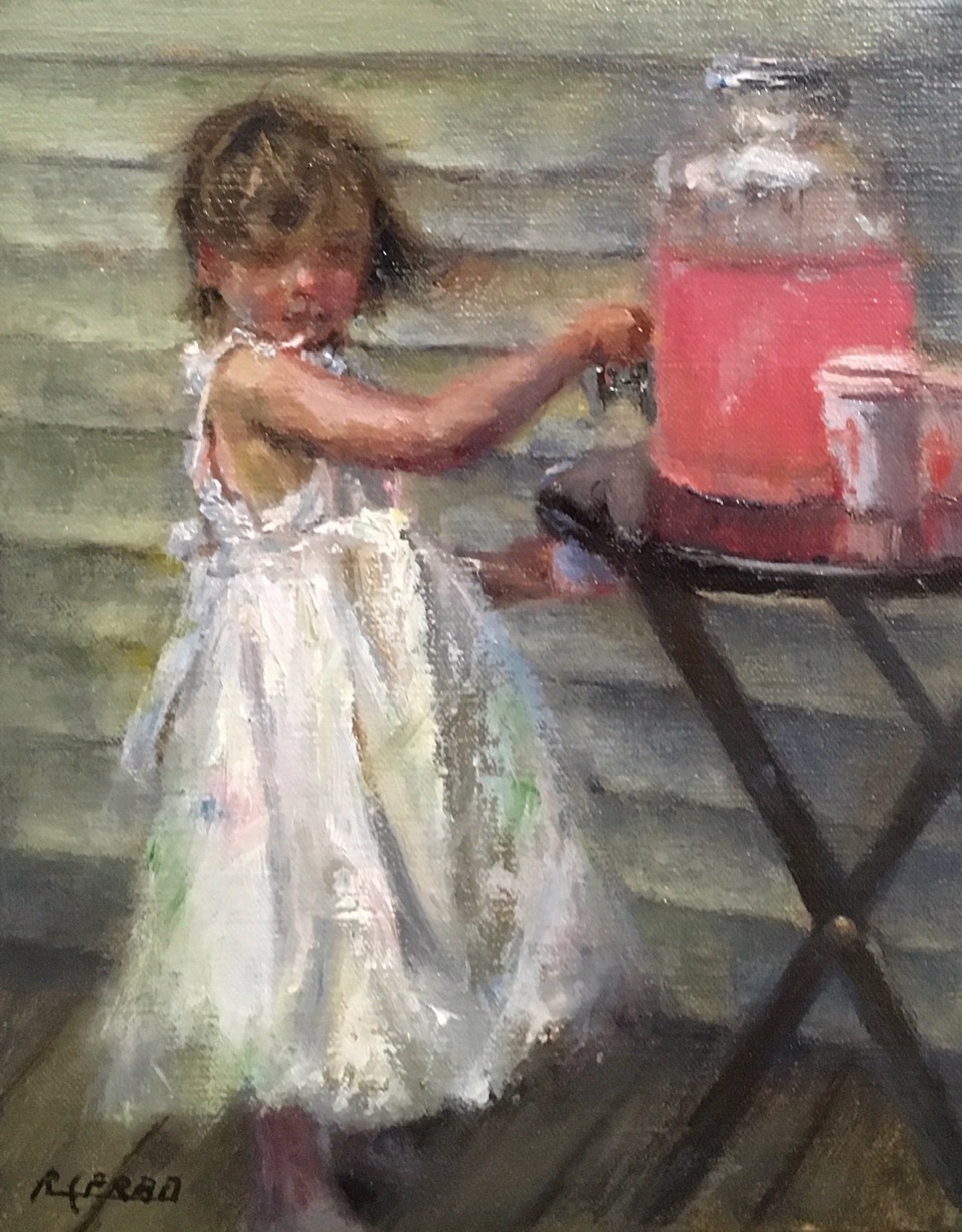 "Pink Lemonade" original oil painting by Rosanne Cebro.
