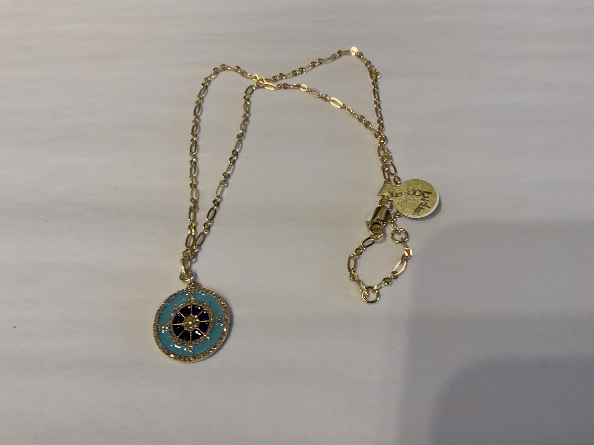 Gold Vermeil and Blue Compass Necklace by Karen Birchmier
