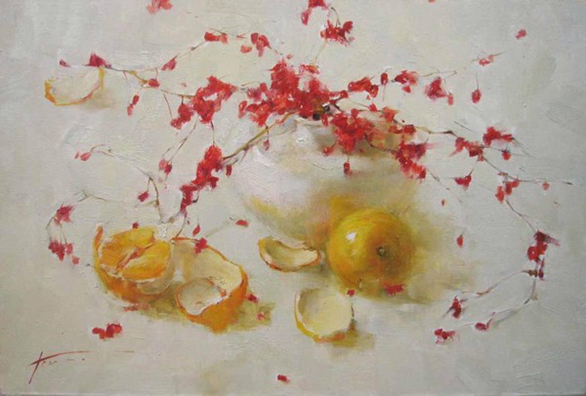Red Berries with Oranges by Yana Golubyatnikova