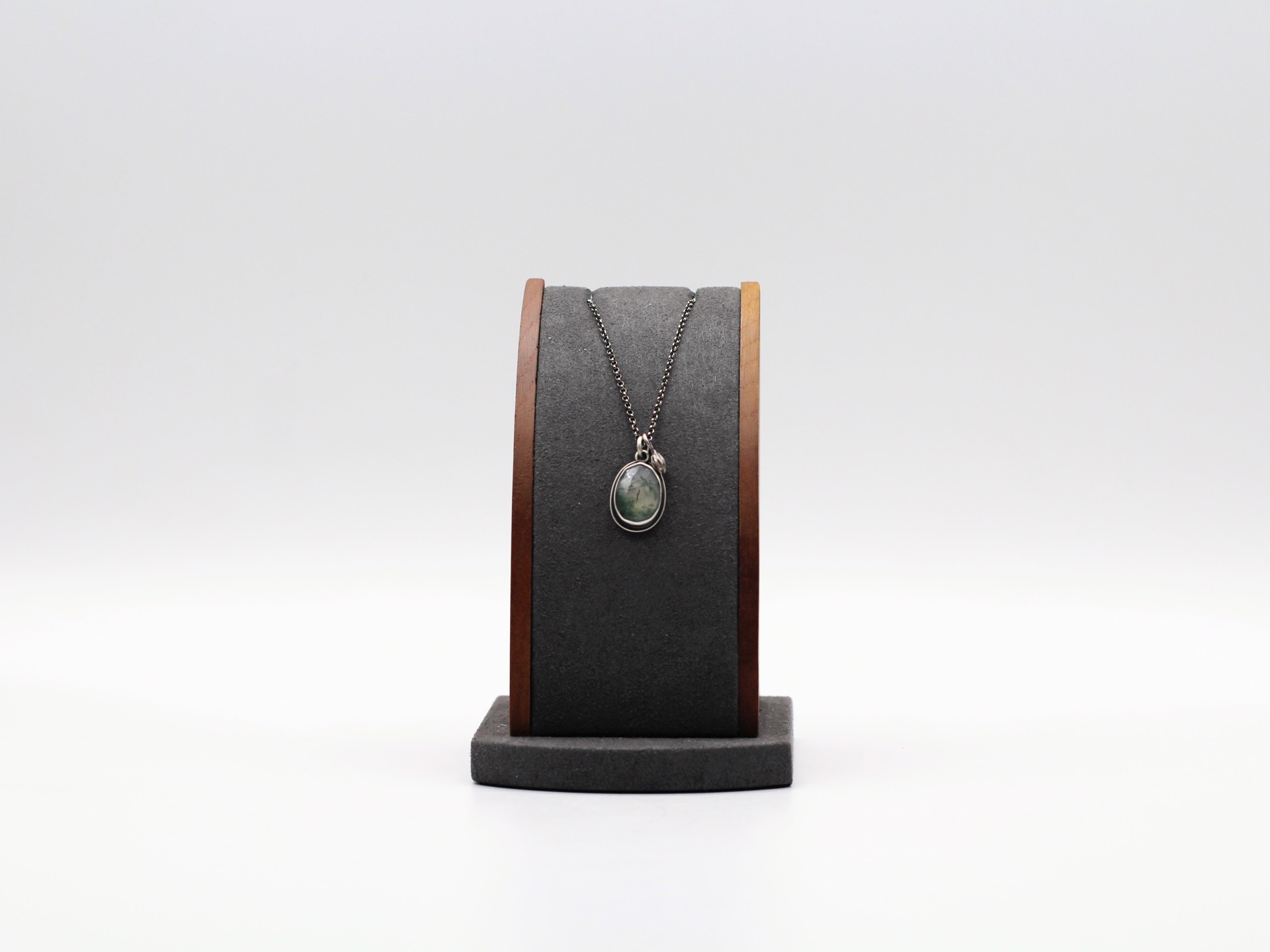 Moss Agate Necklace  - 17"chain by Kim Knuth