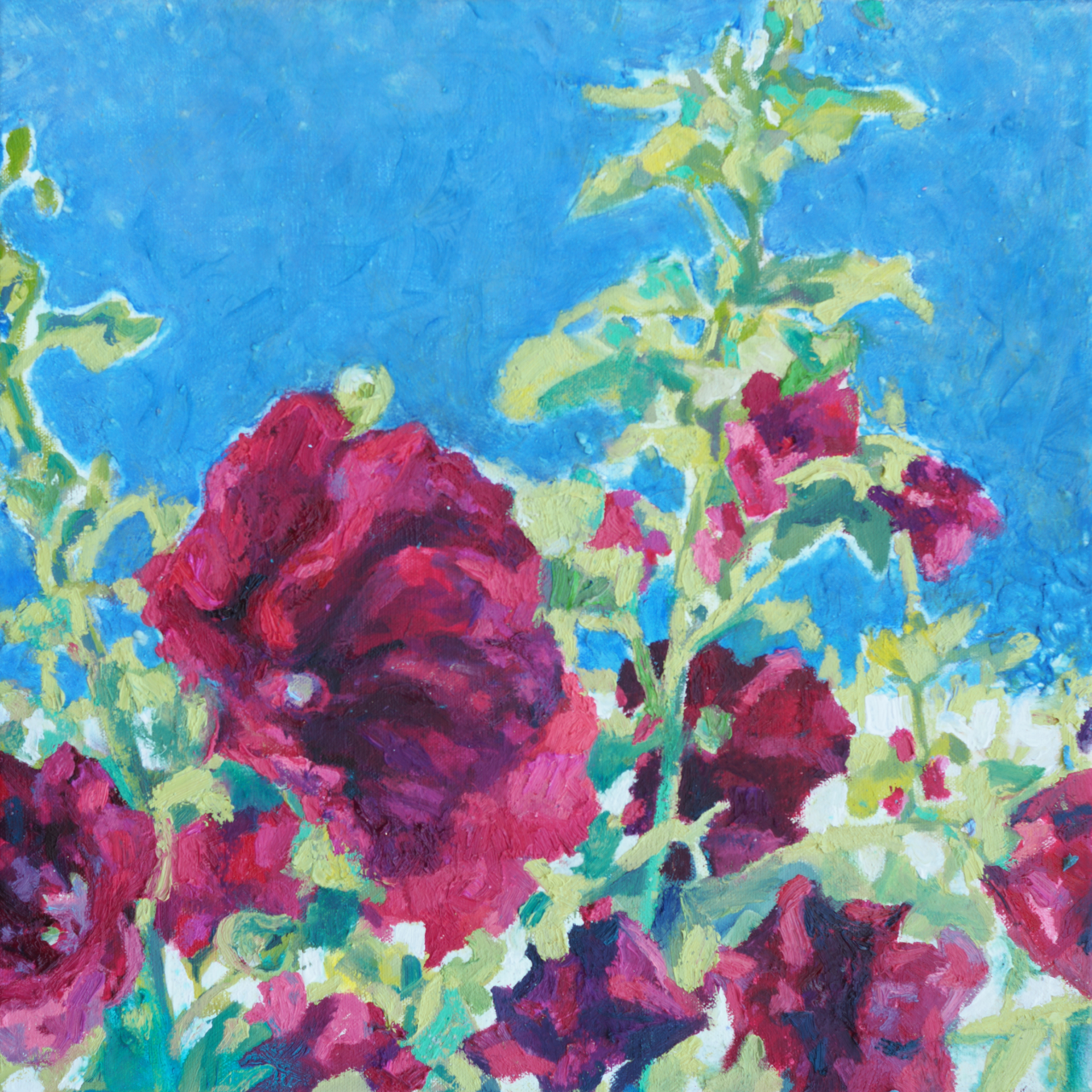 Star and Dust Hollyhocks 1 by Patricia A. Griffin
