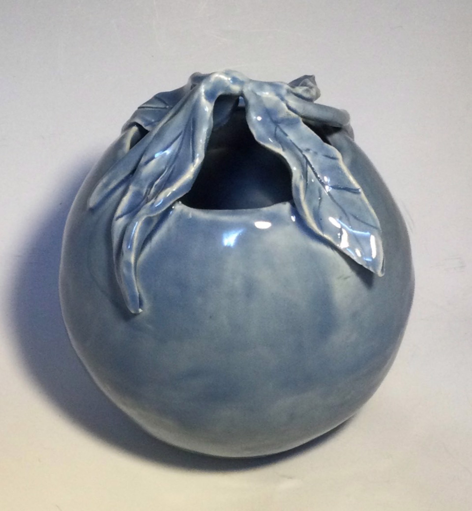 Blue Leaf Vase by Anna M. Elrod