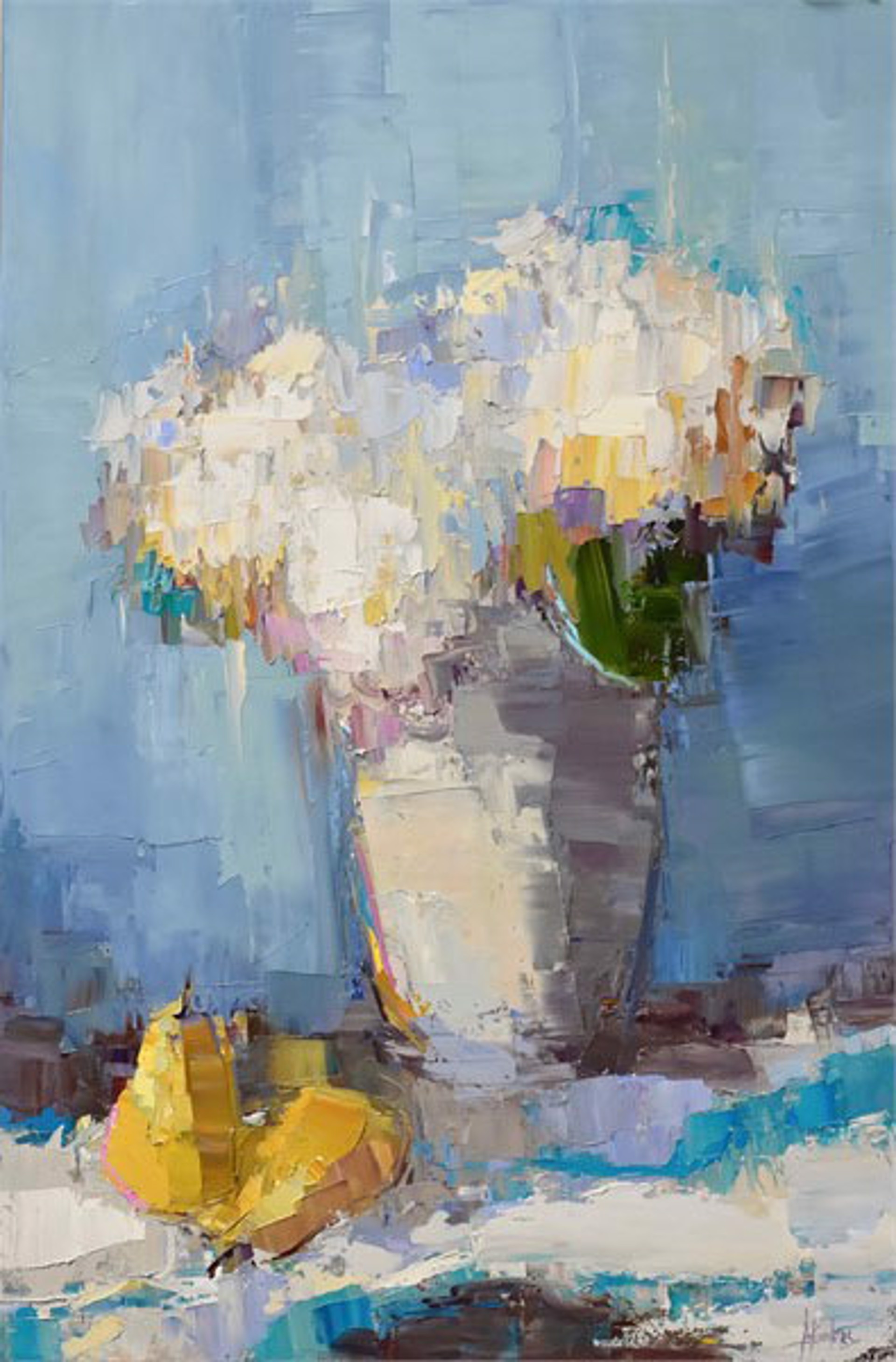 Hydrangeas and Pears by Barbara Flowers