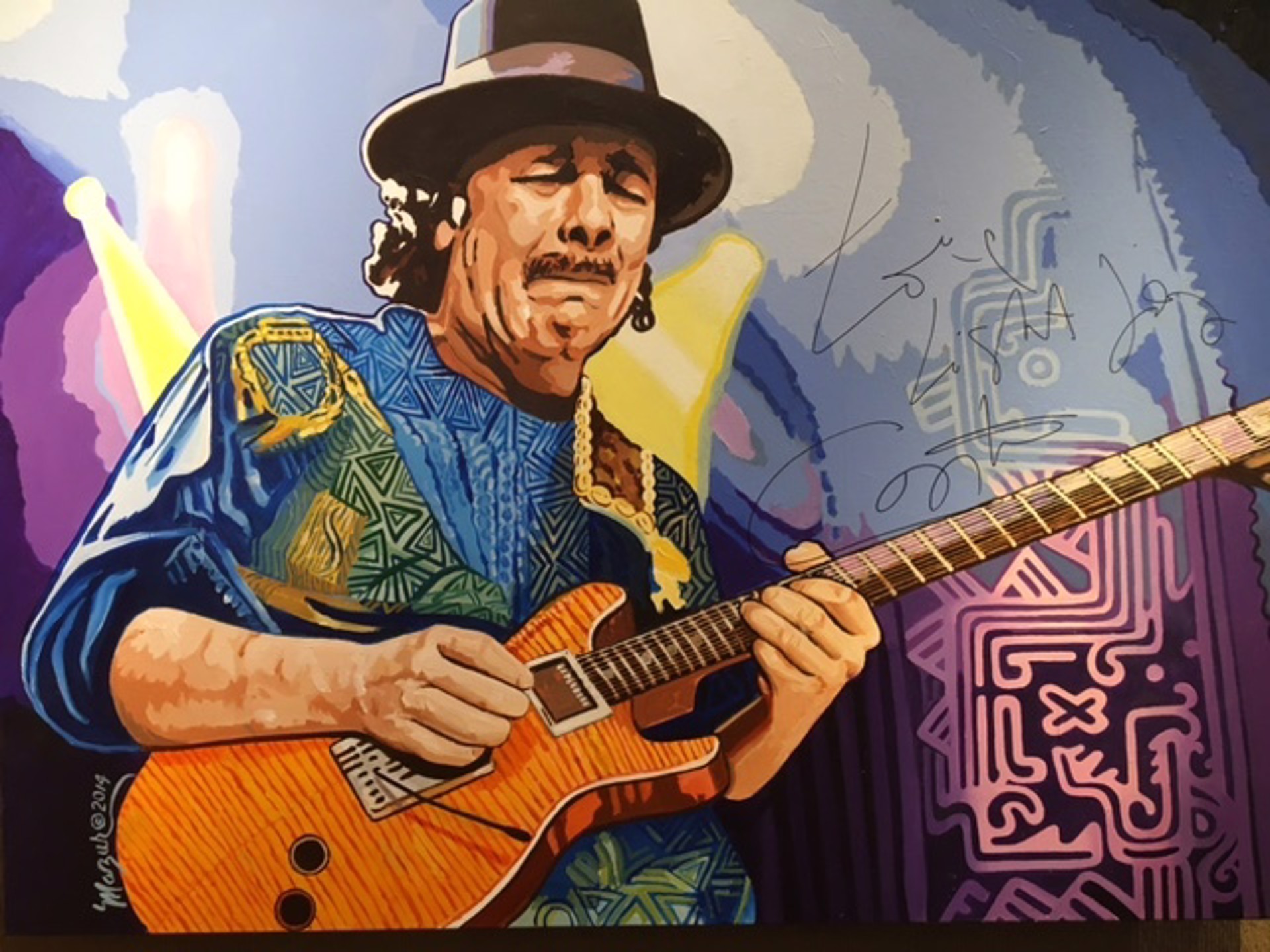 Carlos Santana (Signed by Carlos) by Ruby Mazur