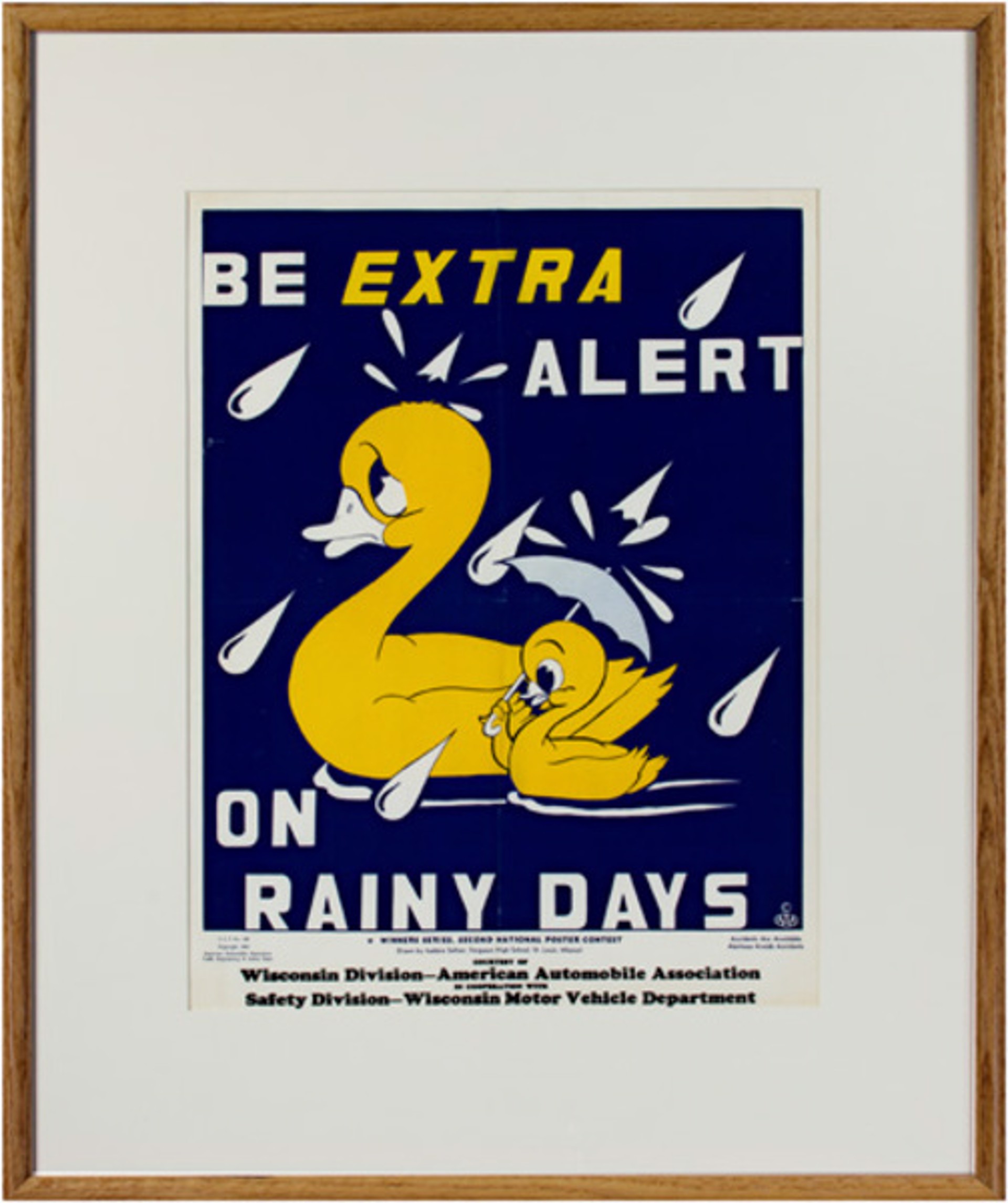 Be Extra Alert on Rainy Days (Ducks) drawn by Isadore Seltzer (WI Div. American Automobile Assoc.) by Isadore Seltzer