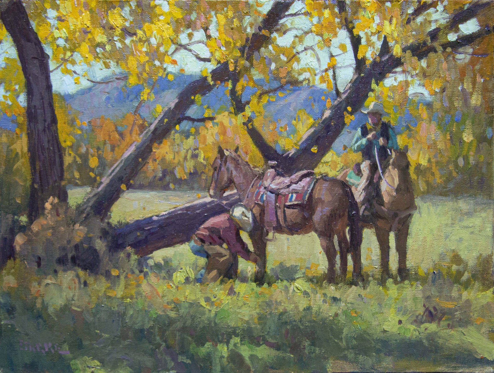 Riders in San Patricio, New Mexico by Phil Starke