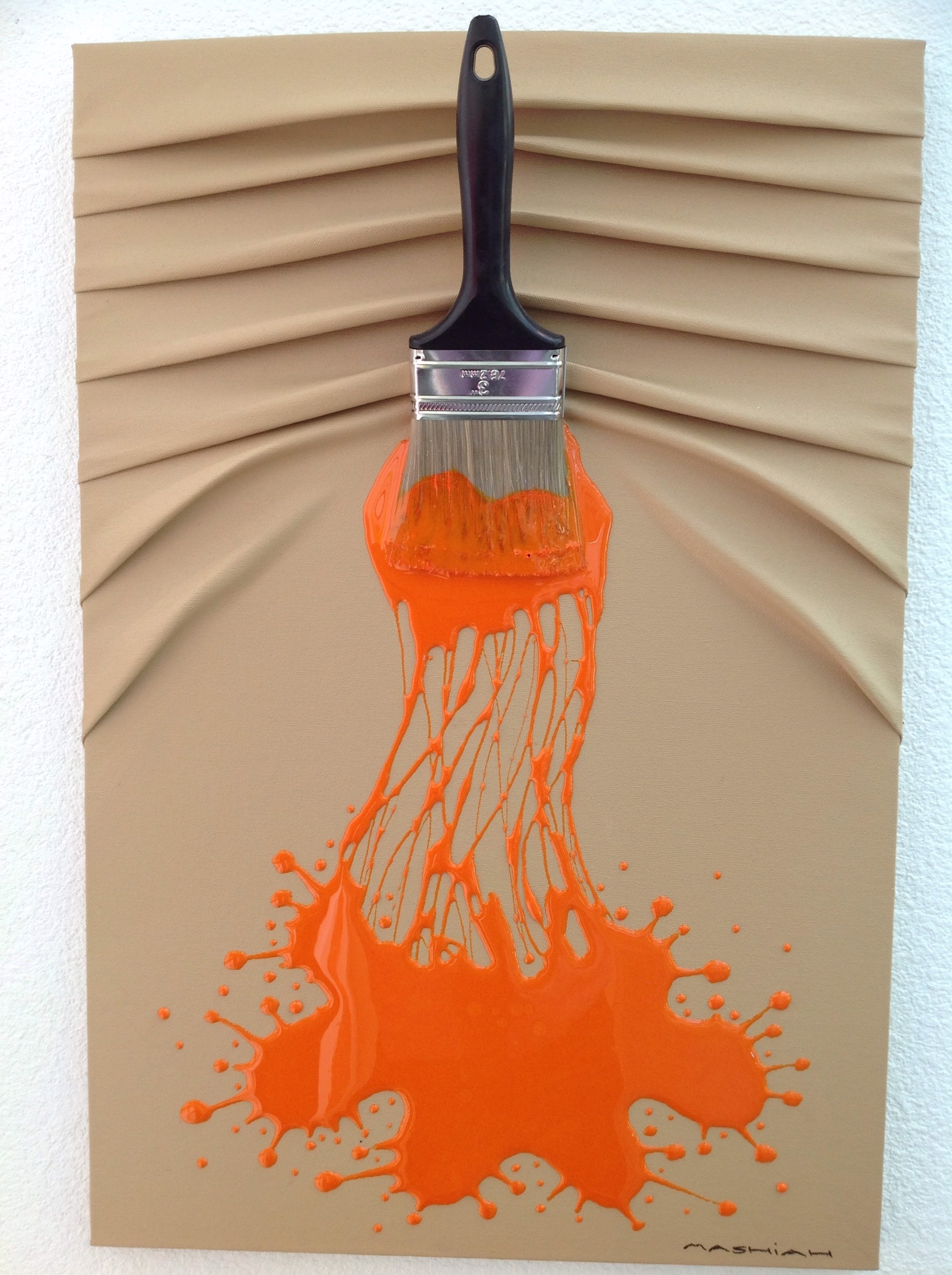 "Lets Paint" Small Orange On Tan by Brushes and Rollers "Let's Paint" by Efi Mashiah
