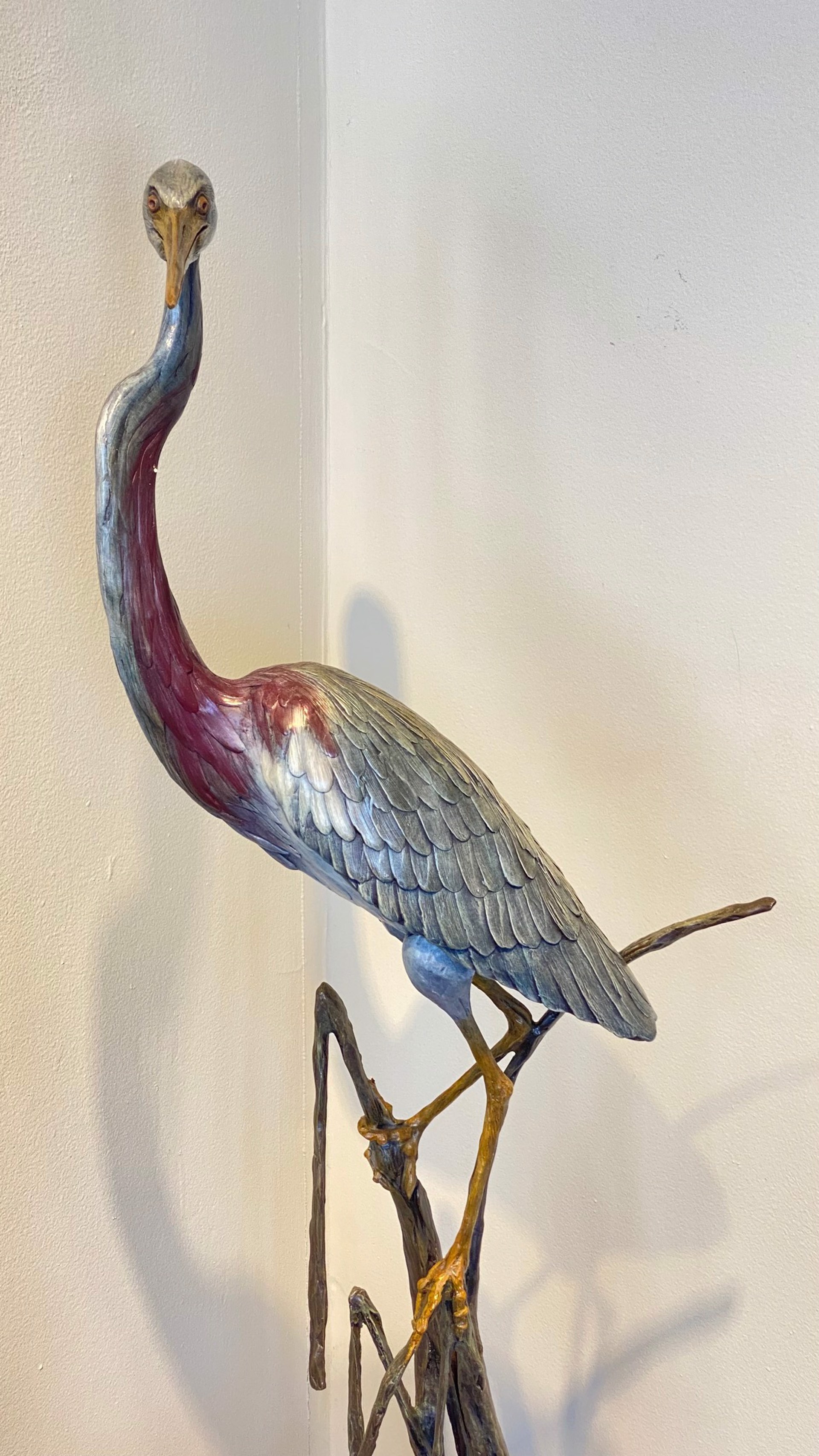 Tri Colored Heron in Tule by Geoffrey C. Smith