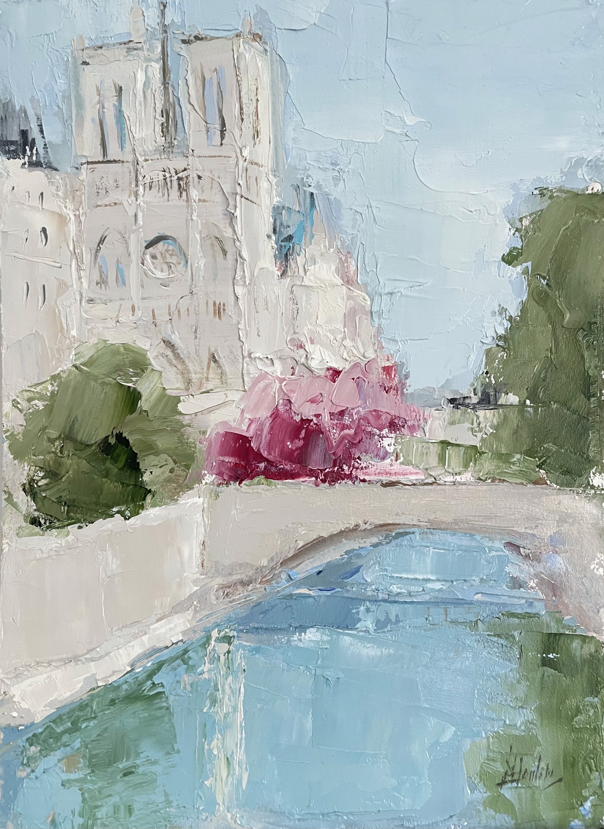 Notre Dame with Spire, Paris by Barbara Flowers