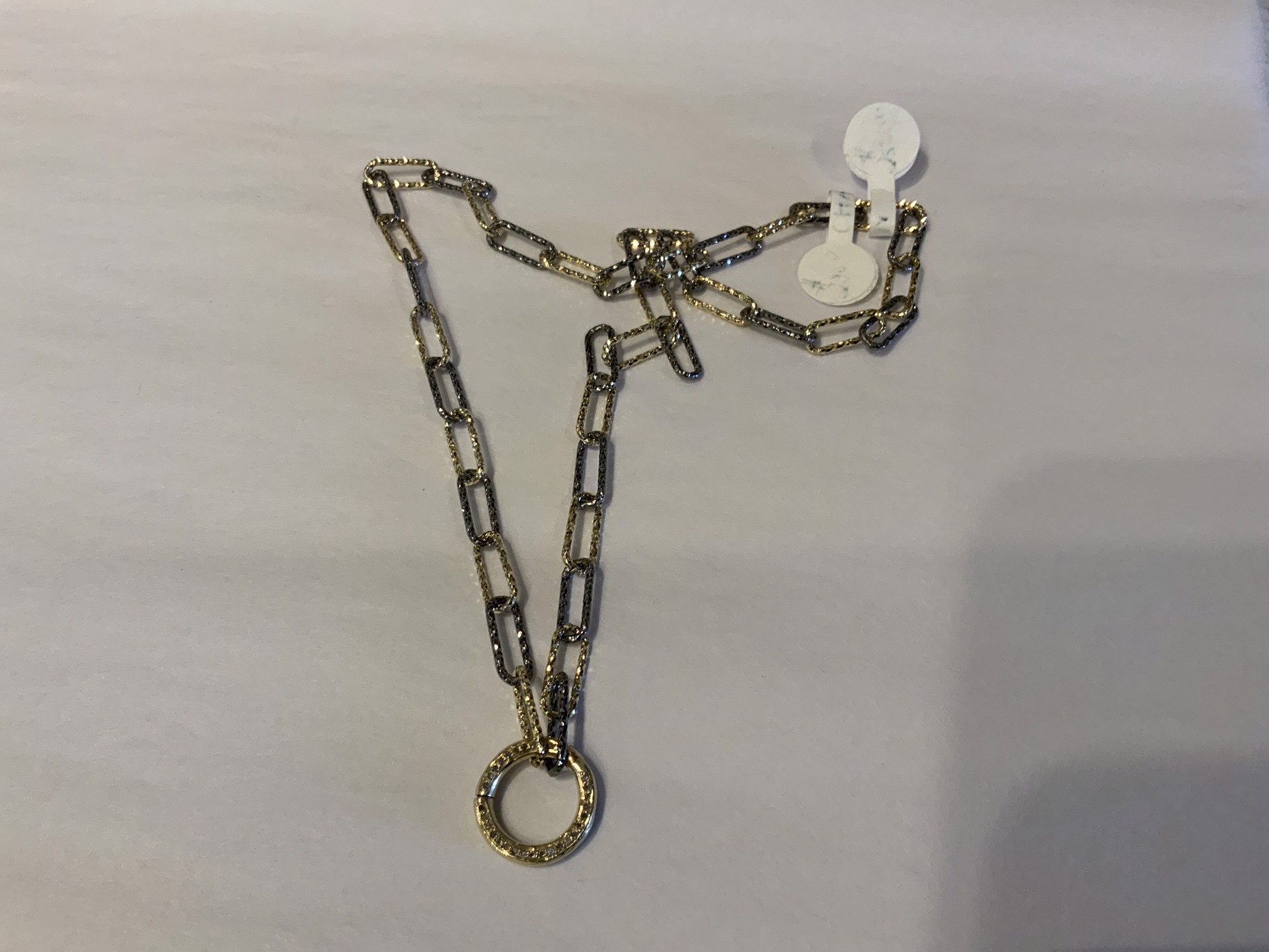 Two Tone Chain Pendant Necklace by Karen Birchmier
