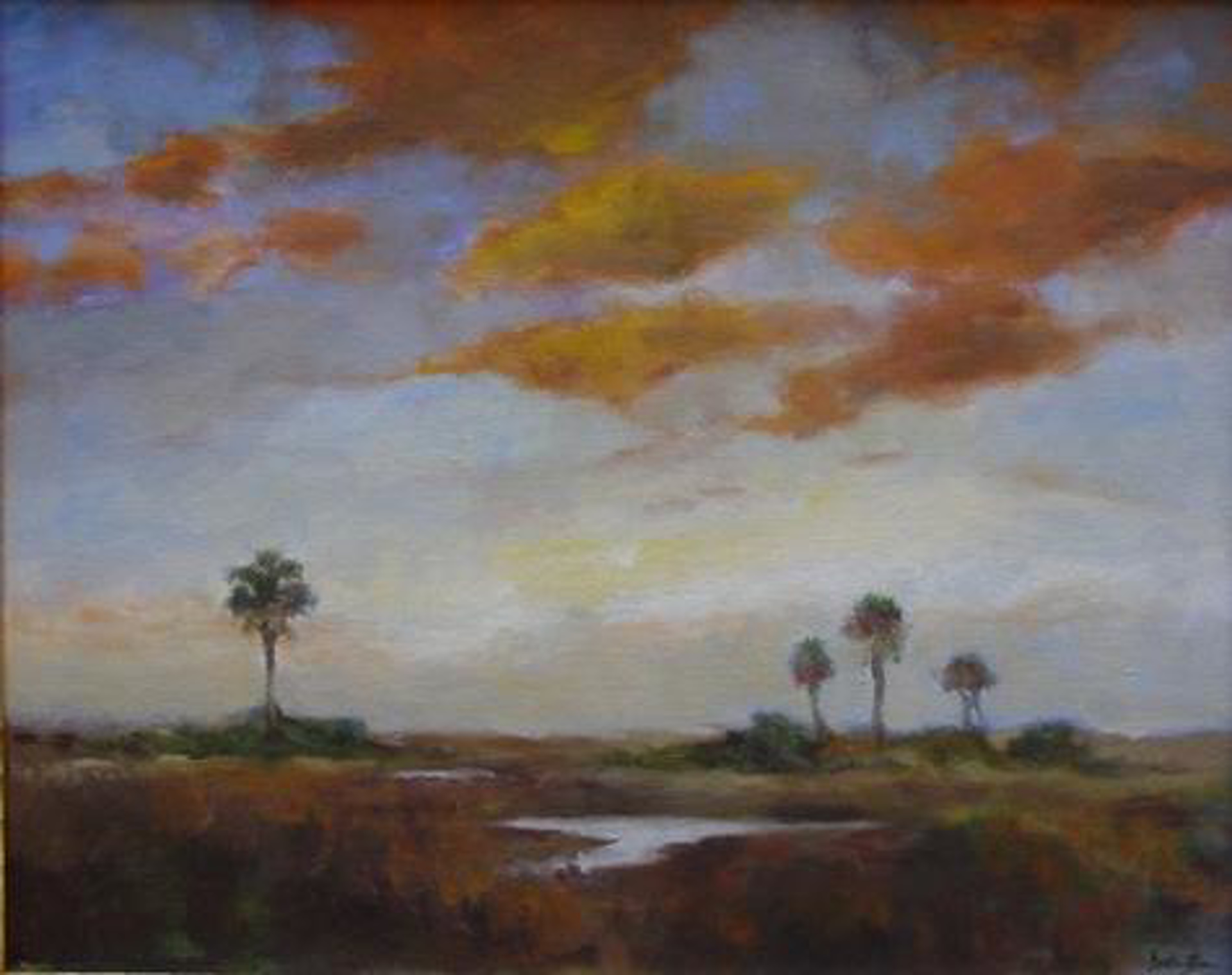 Orange Clouds Over Marsh by Jim Darlington
