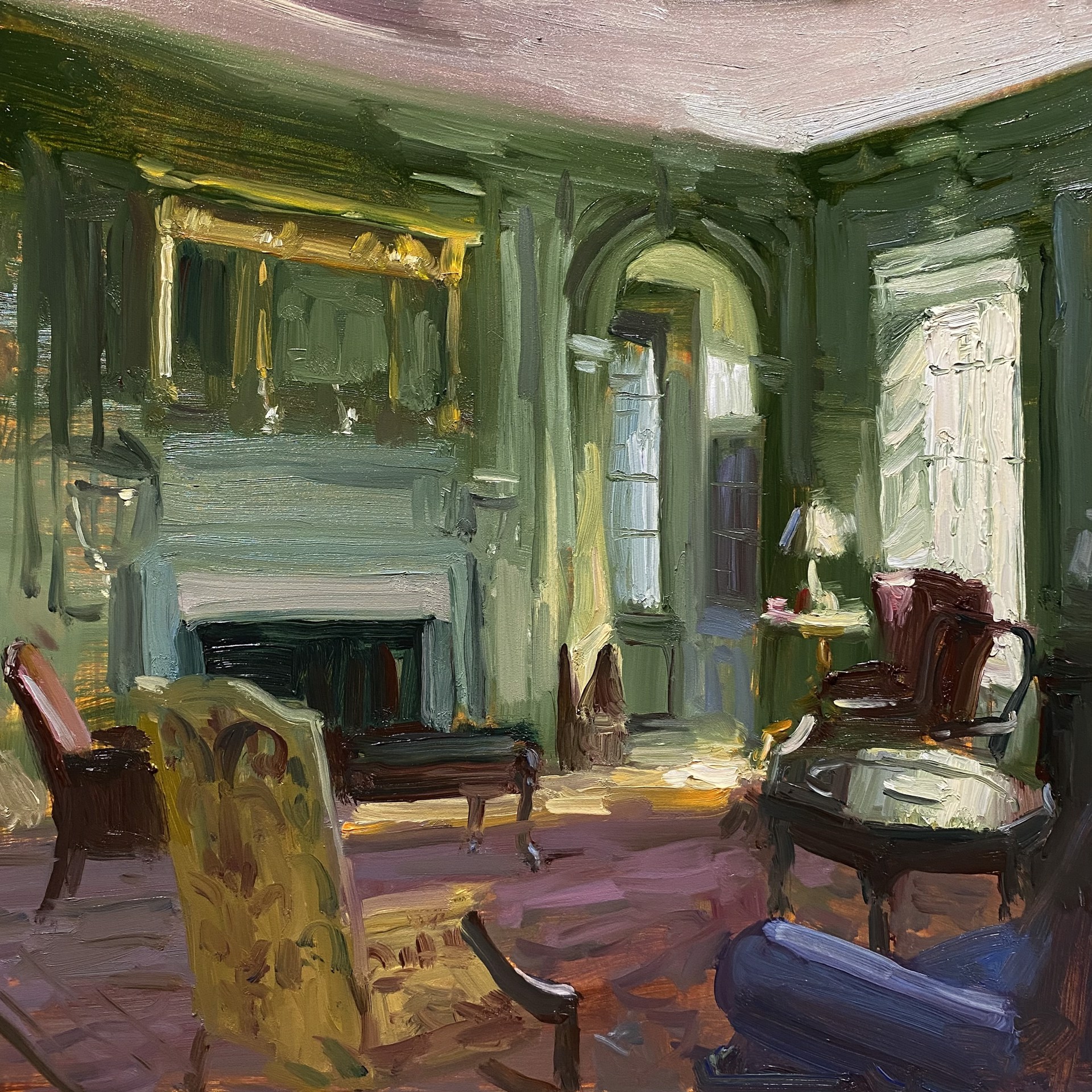 "Green Room" original oil painting by Joe Gyurcsak