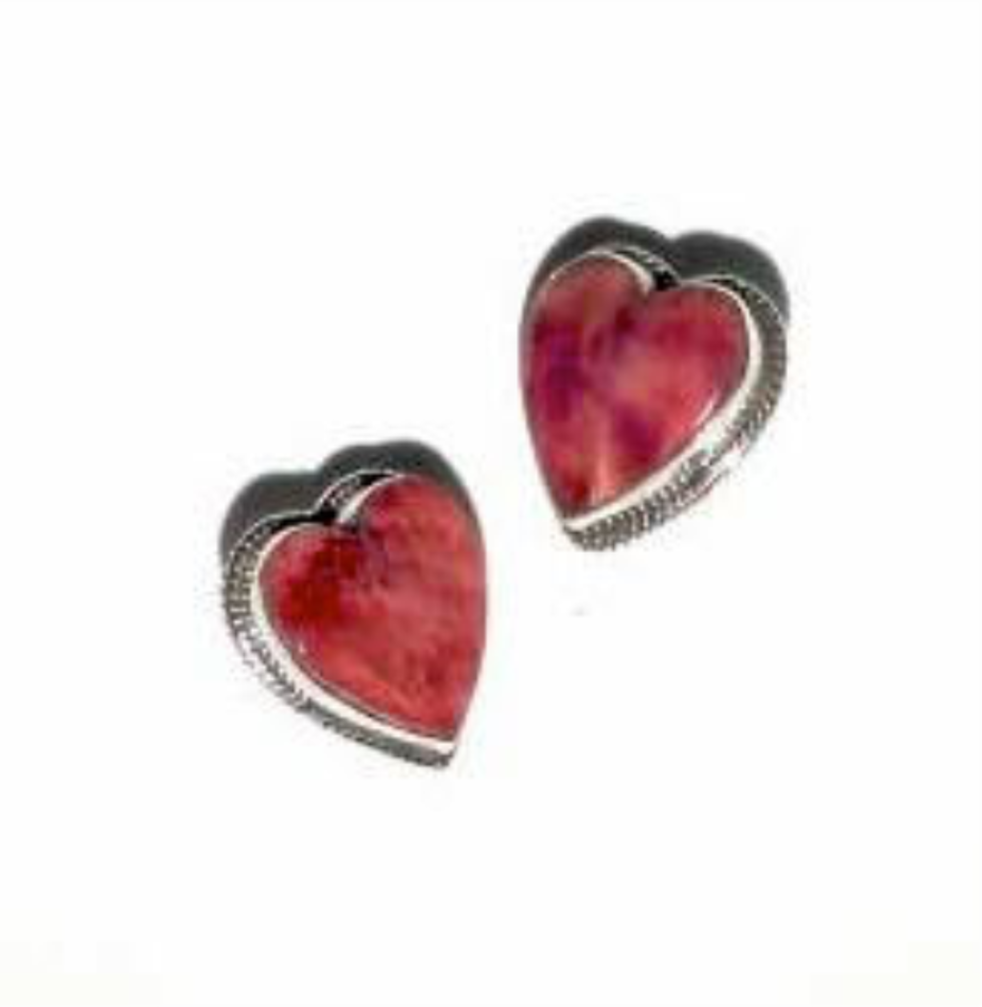 Earrings - Sterling Silver Spiny Oyster Heart Post 1574 by Dan Dodson