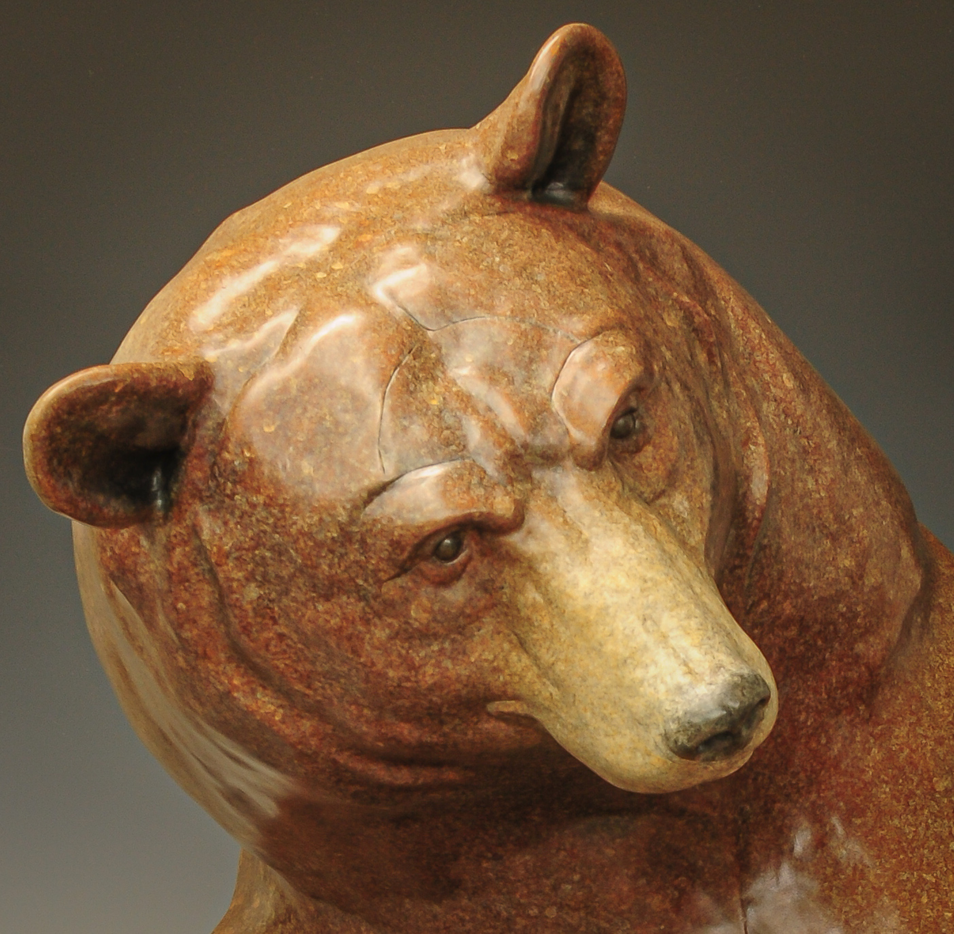 A Fine Art Sculpture In Bronze By Jeremy Bradshaw Featuring A Sitting Bear, Available At Gallery Wild
