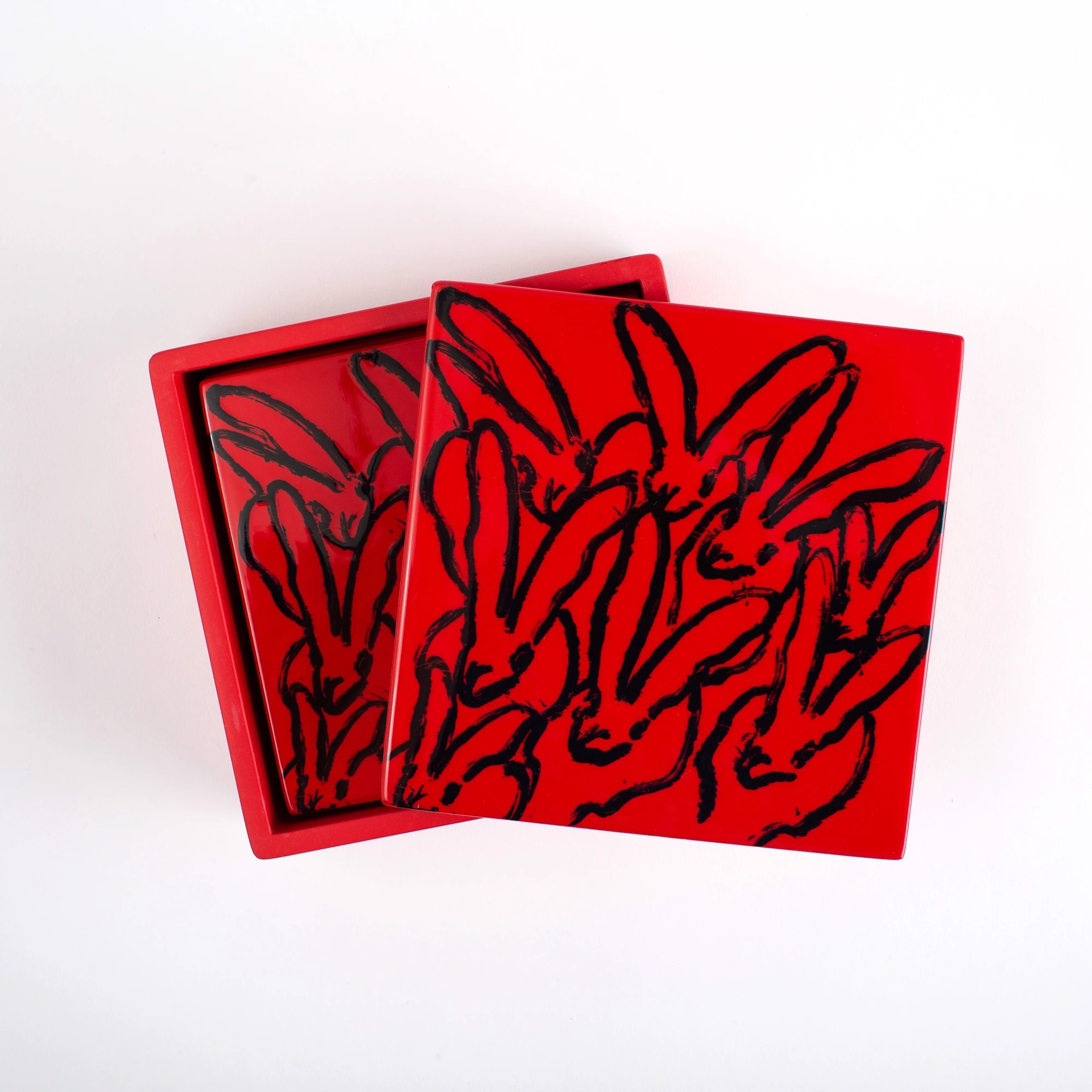 Red Bunny Box Set by Hunt Slonem (Hop Up Shop)