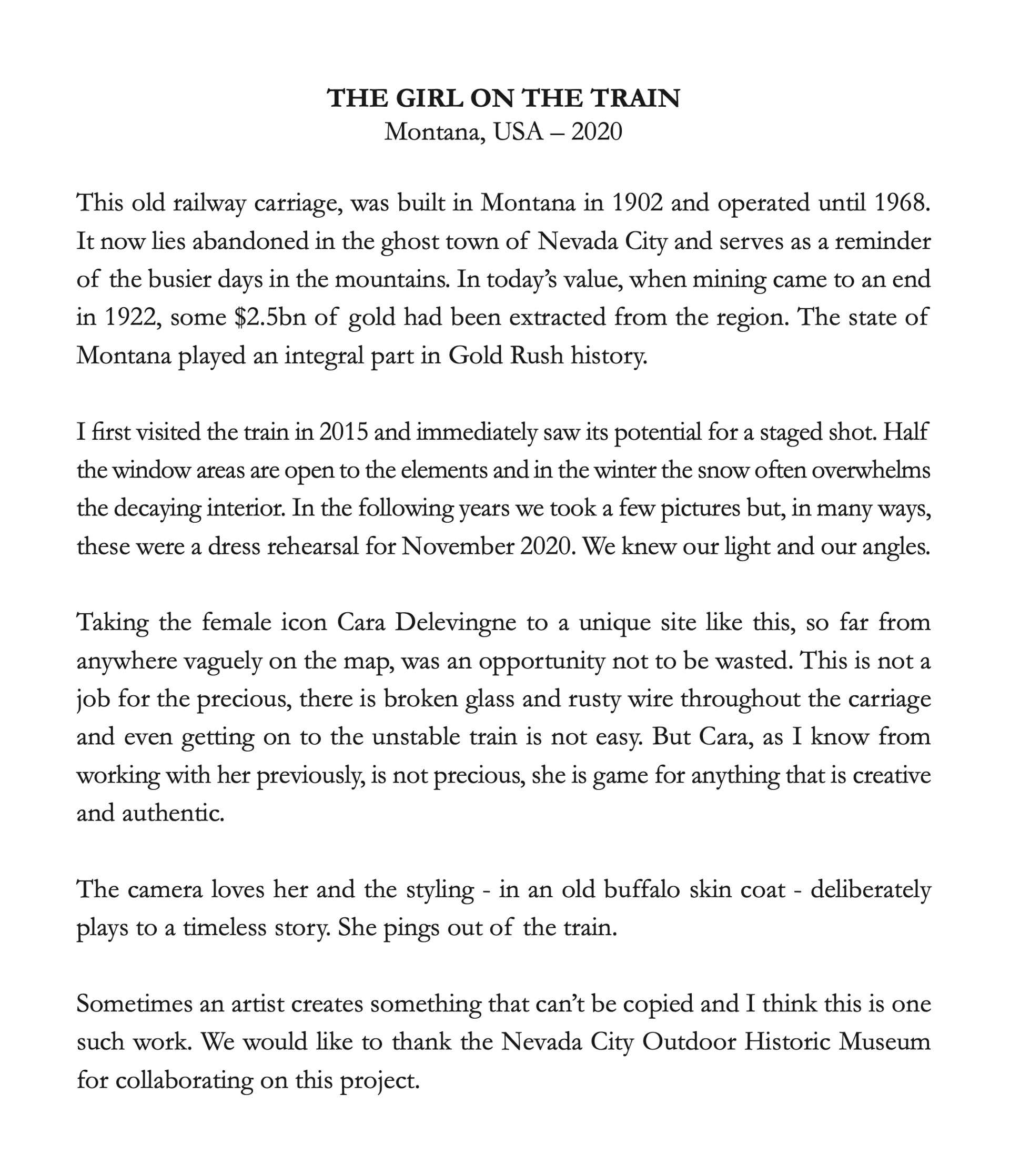 The Girl on the Train by David Yarrow