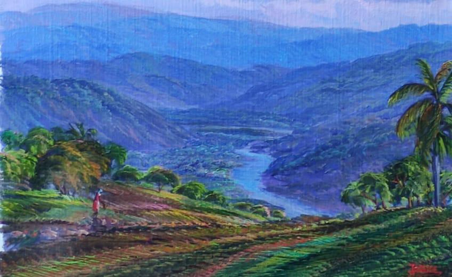 Up The Valley With River View #9MFN by Jean Adrien Seide (Haitian, b.1956)