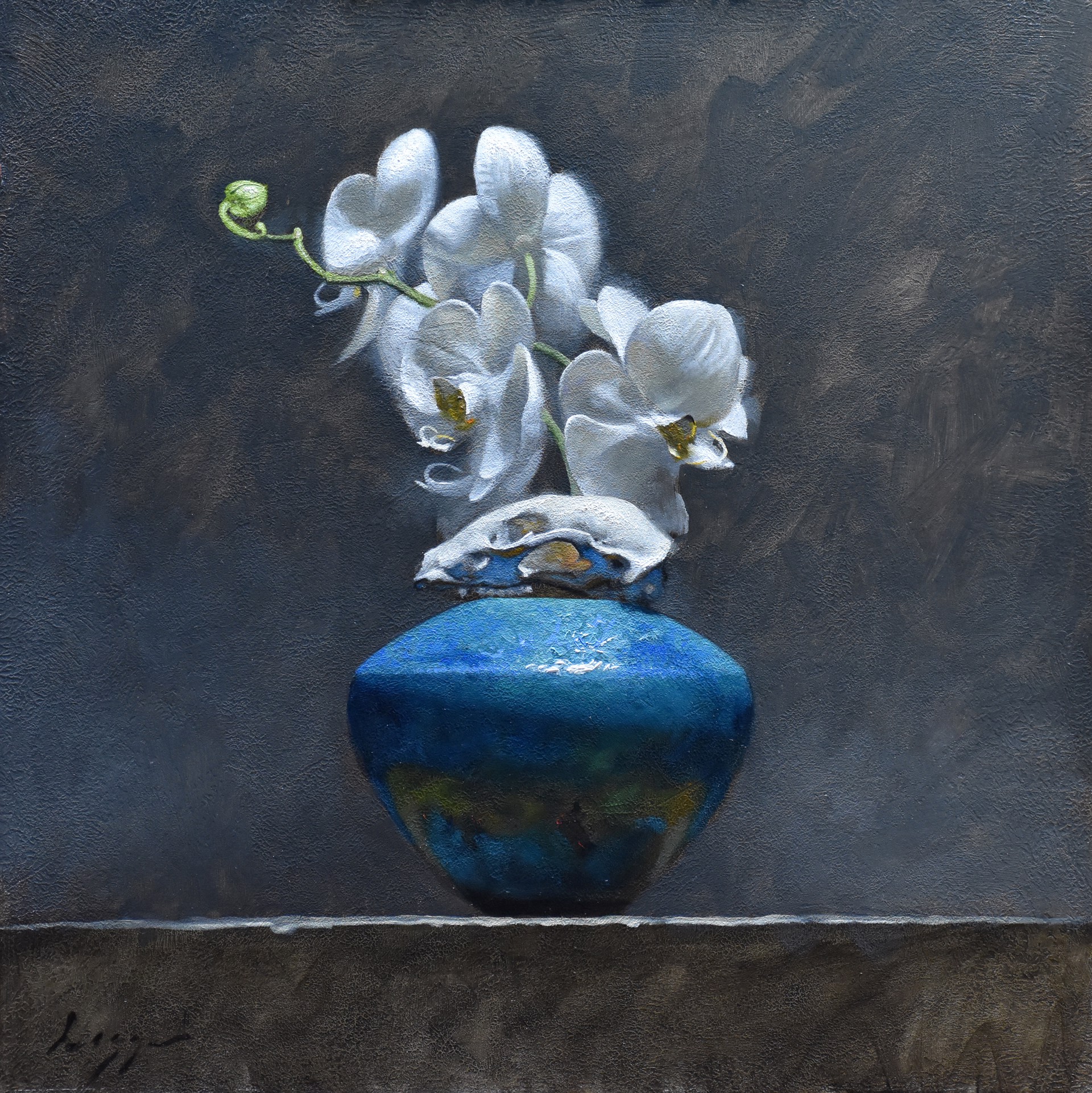 Orchid with Blue by Jeff Legg