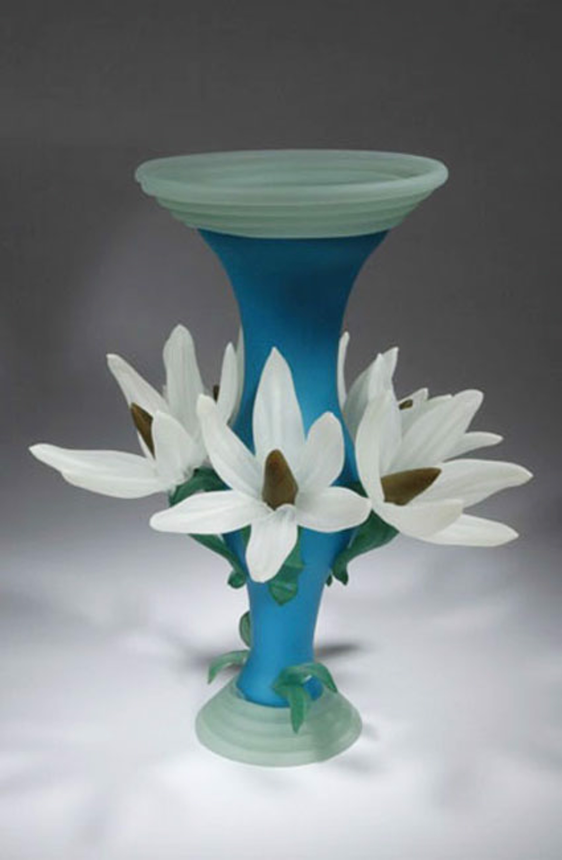 Mediterranean Blue with White Lilies by Susan Rankin