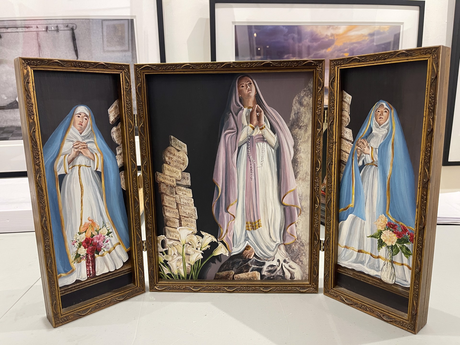 Patron Saints Triptych by Shirley Rabe' Masinter
