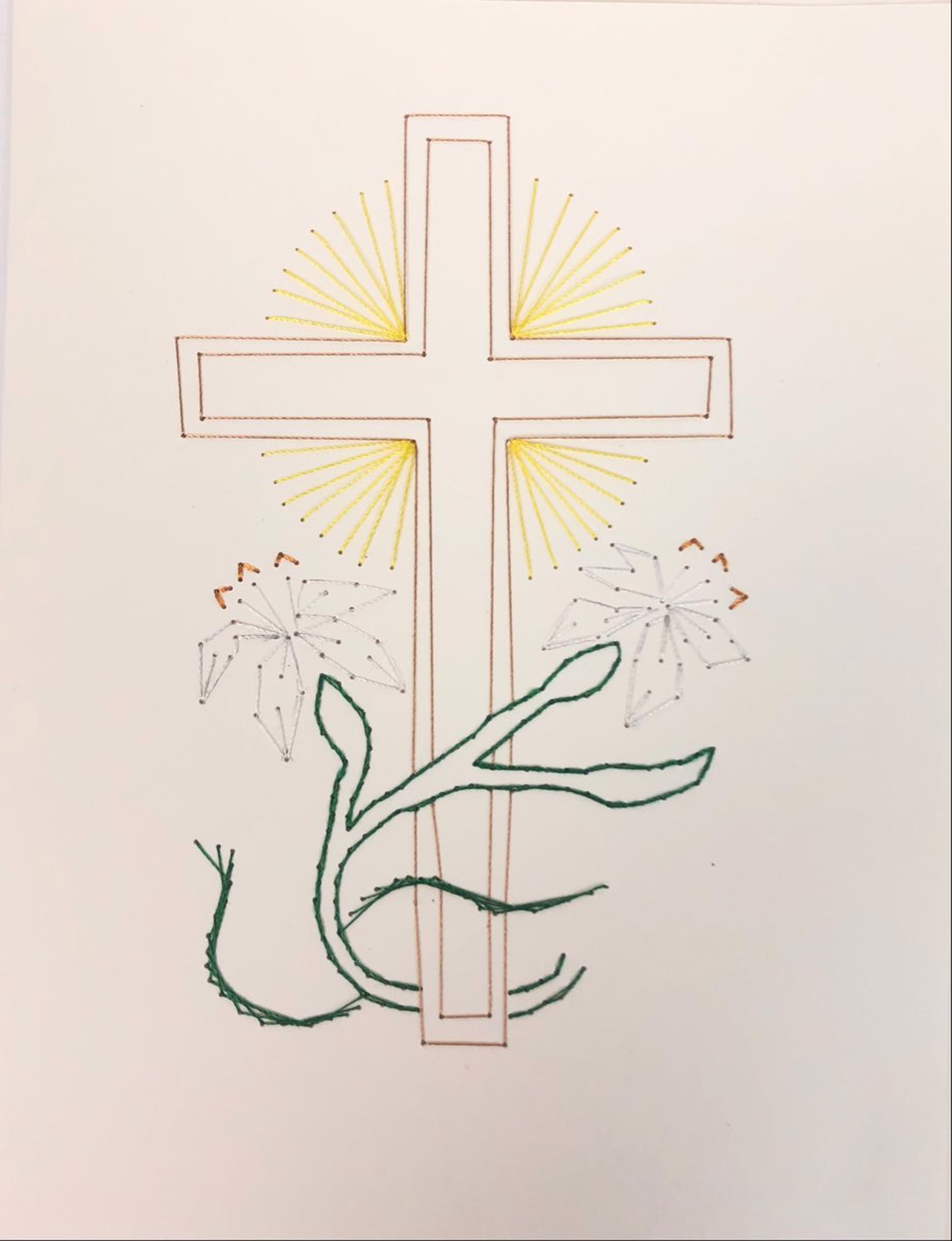 Cross with Lilies Card by Jacqueline Green