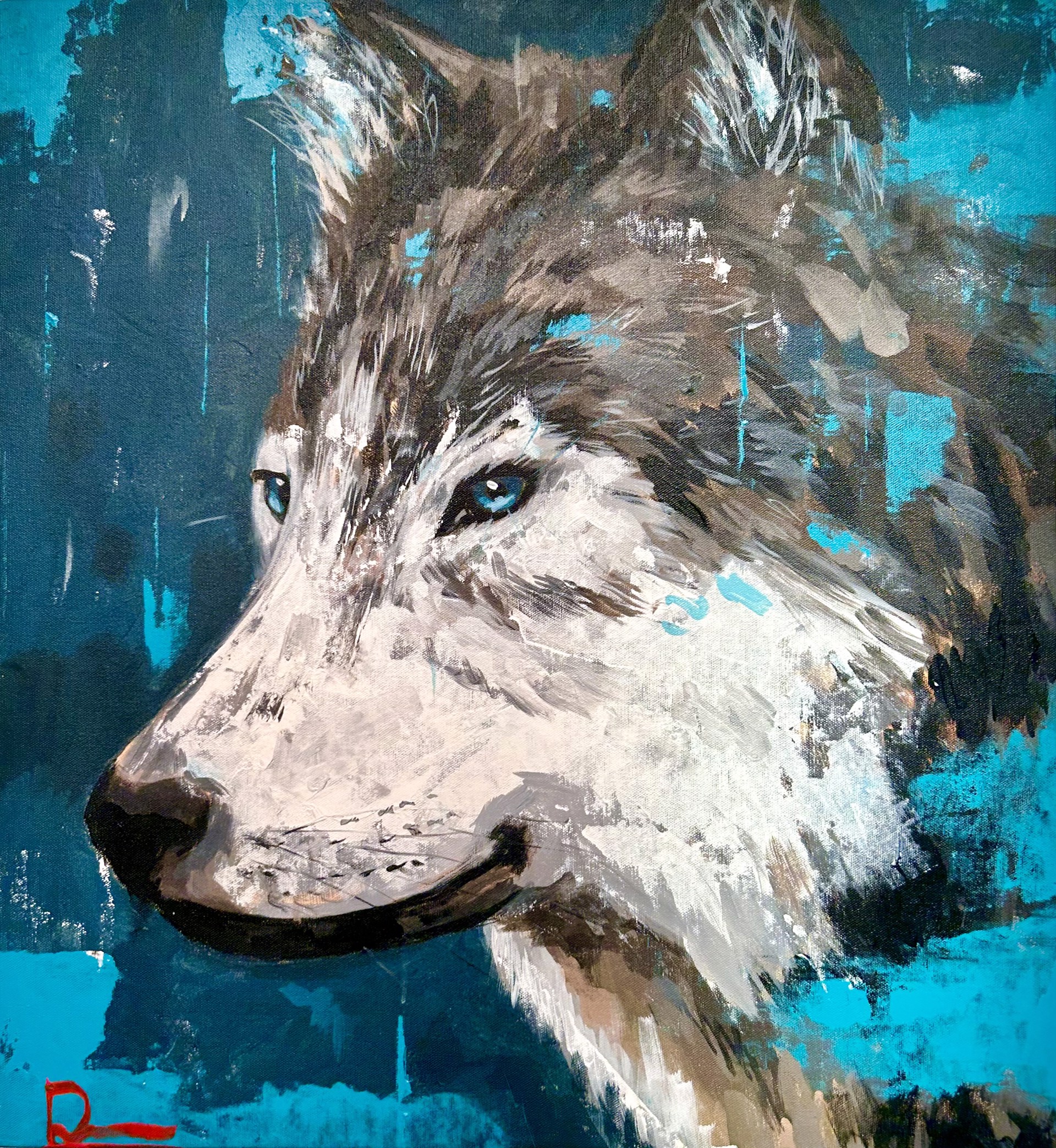 Wolf - Blue by Dominic Mattioli