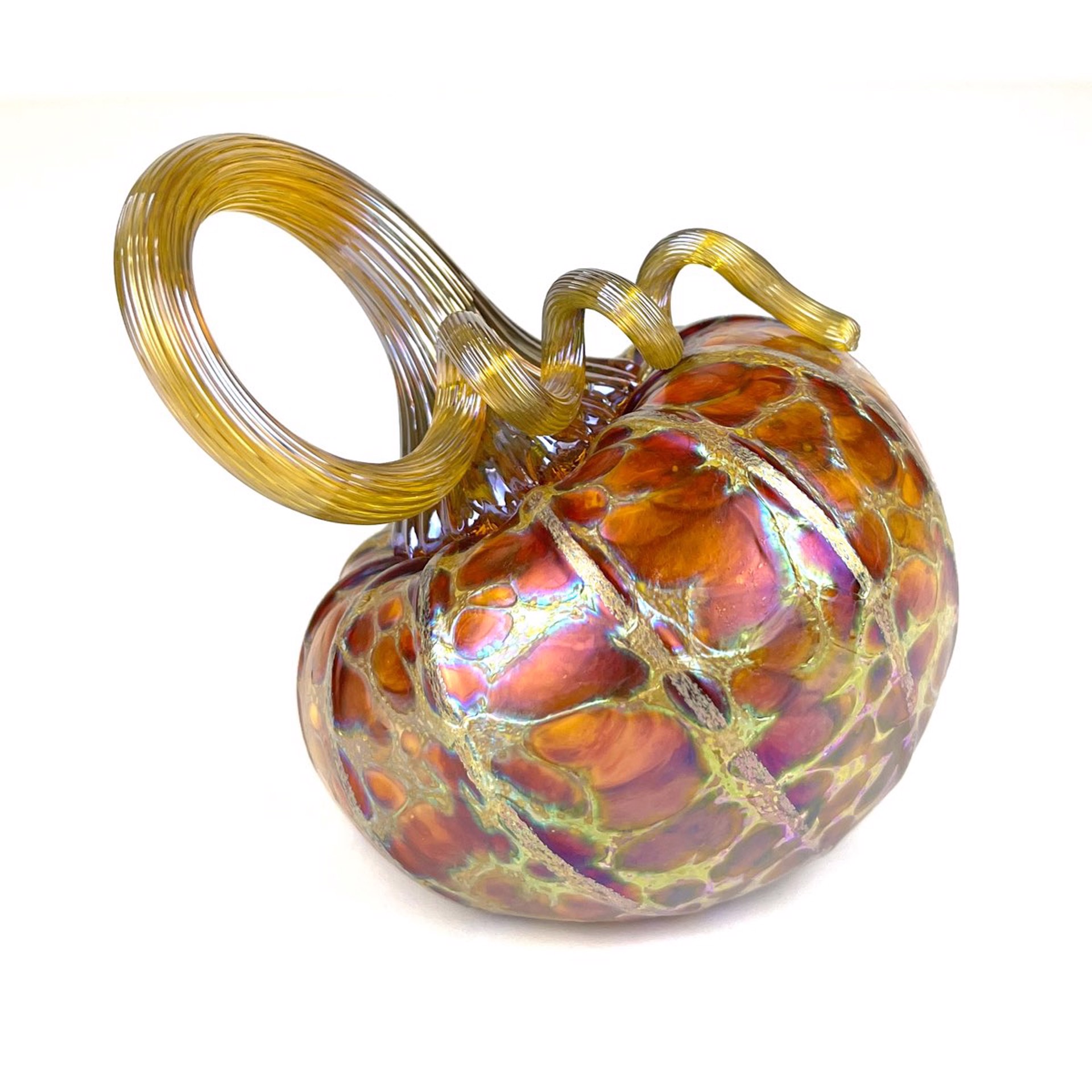 Small Tilted Harvest Pumpkin by Furnace Glass