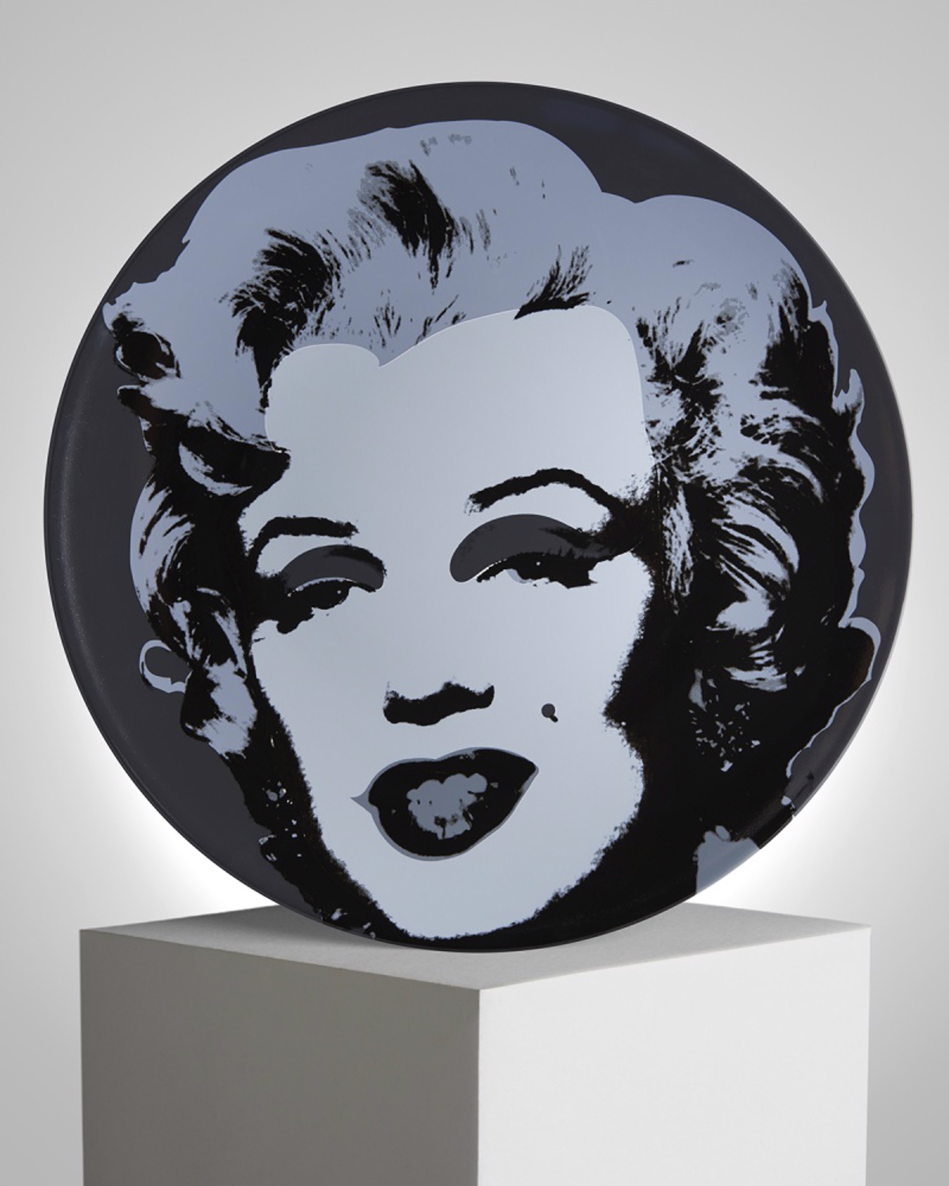 Black Marilyn Plate by Andy Warhol