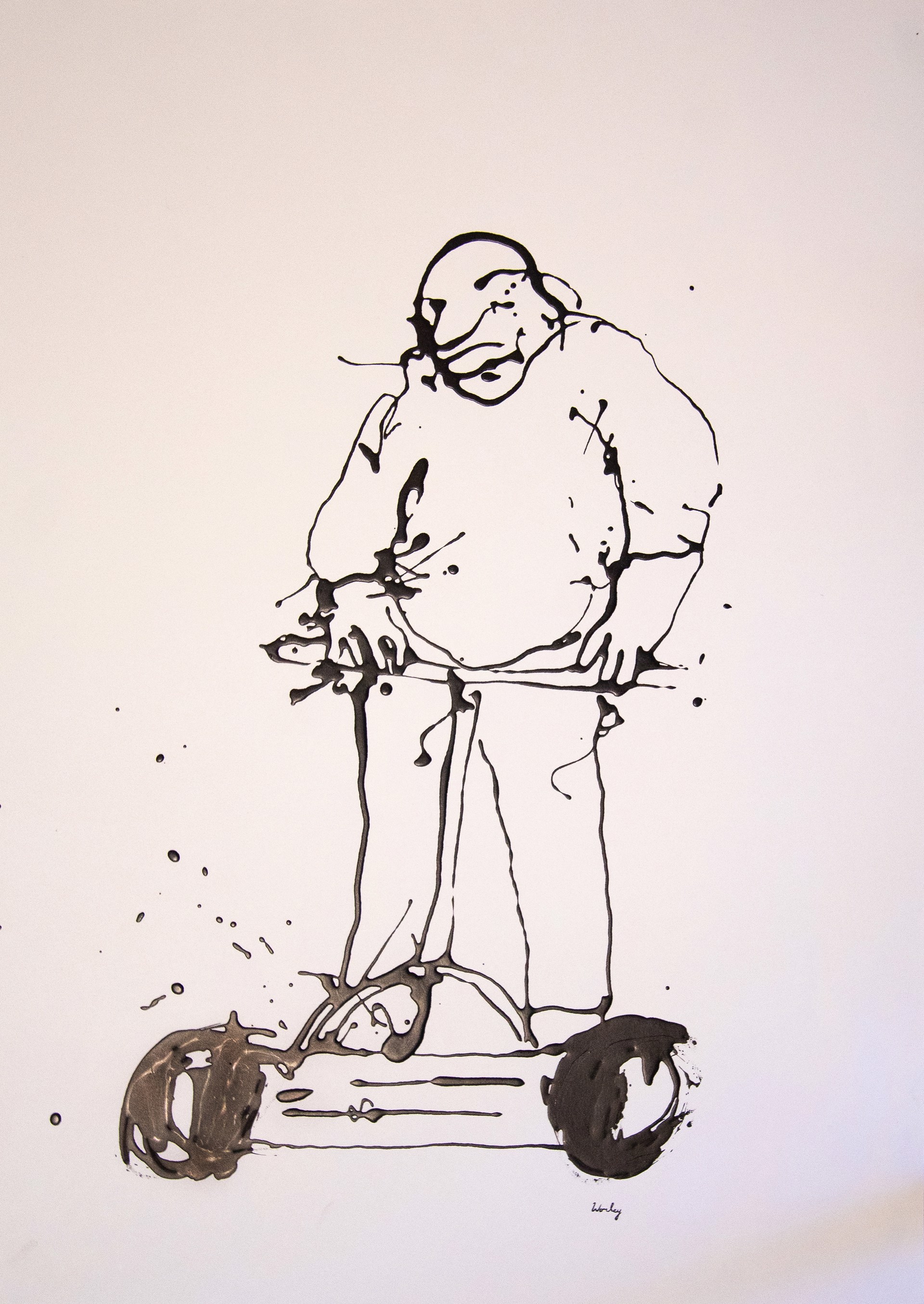 Man with push mower by Aaron Worley