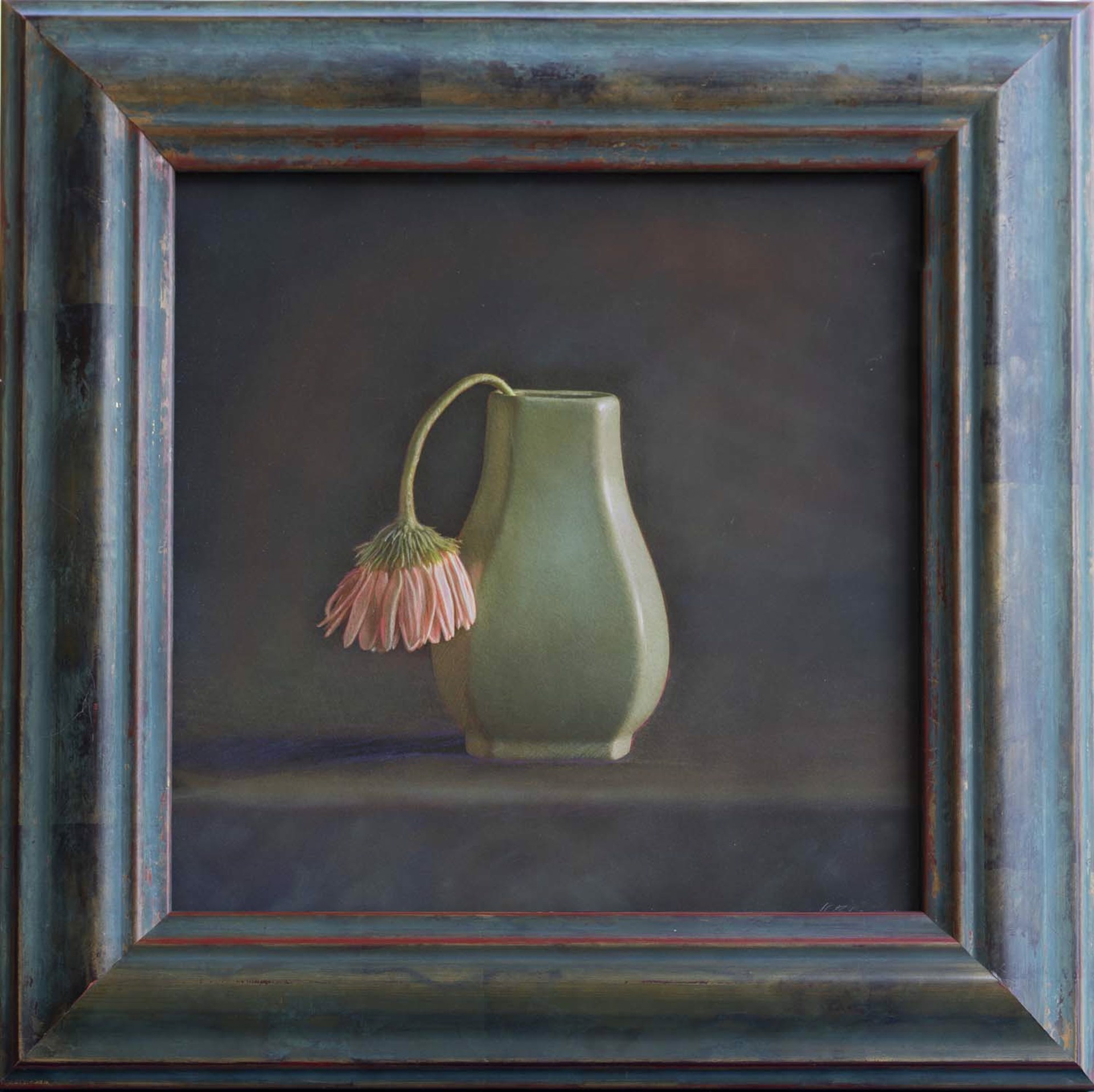Green Vase, Single Gerbera by Kate Breakey