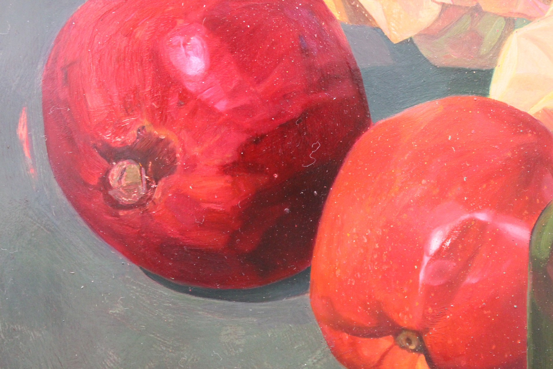 Pomegranate with Newsprint by Benjamin J. Shamback