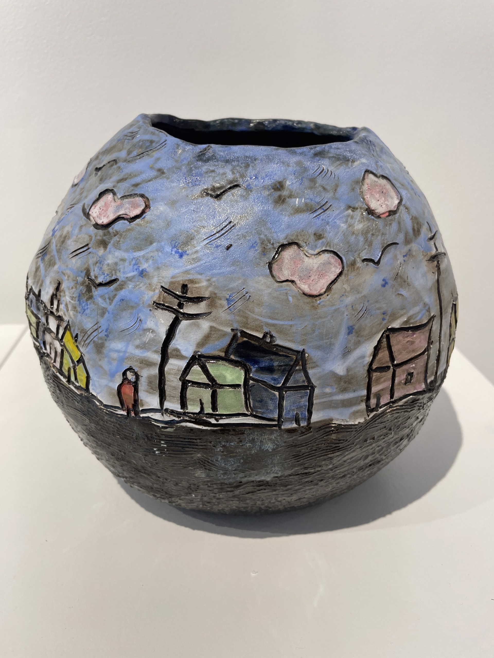 Village Series #6 Vessel by Marian Roth