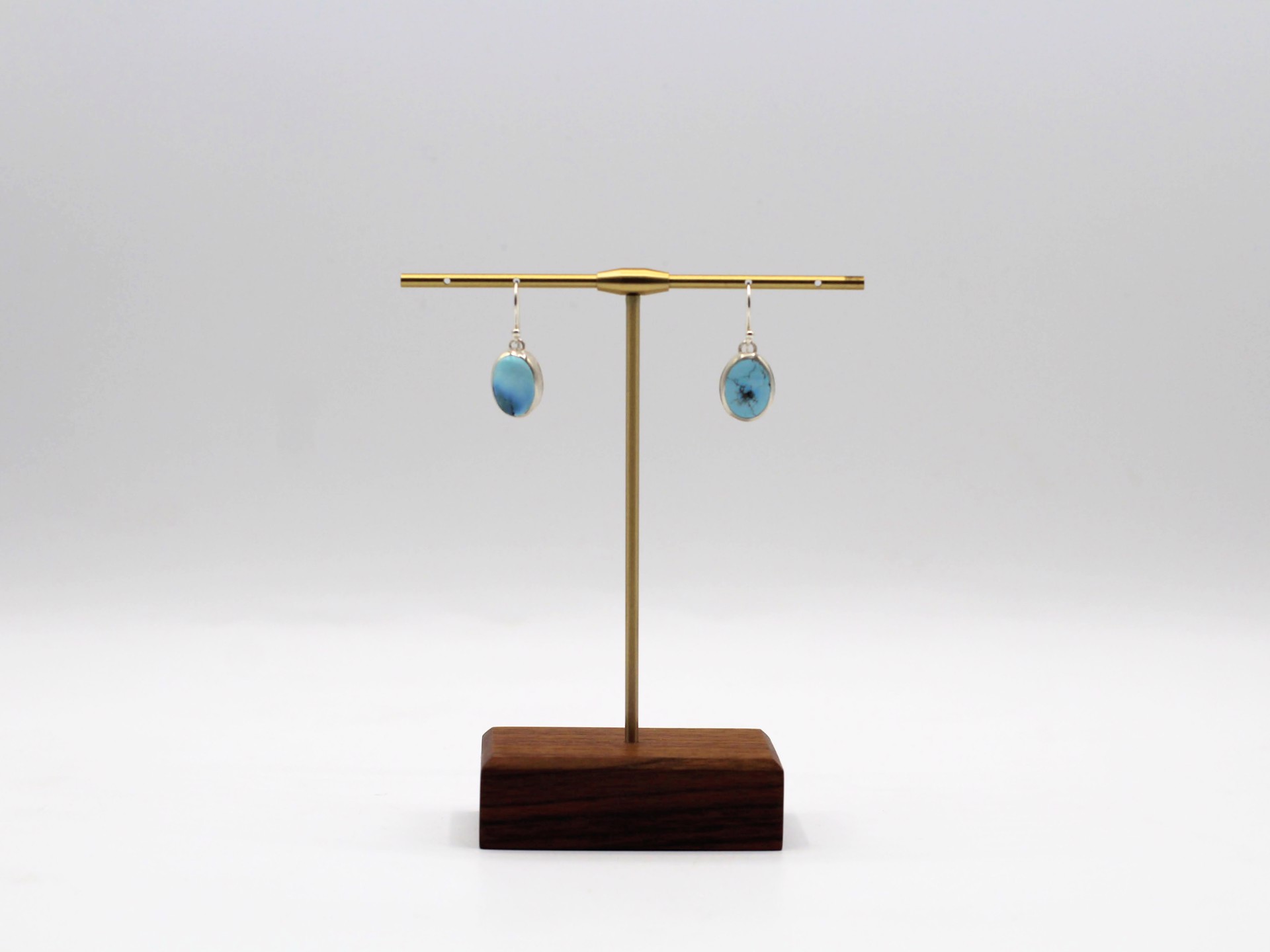 Natural Golden Hills Turquoise Sterling Silver Earrings by Ashley Hanna