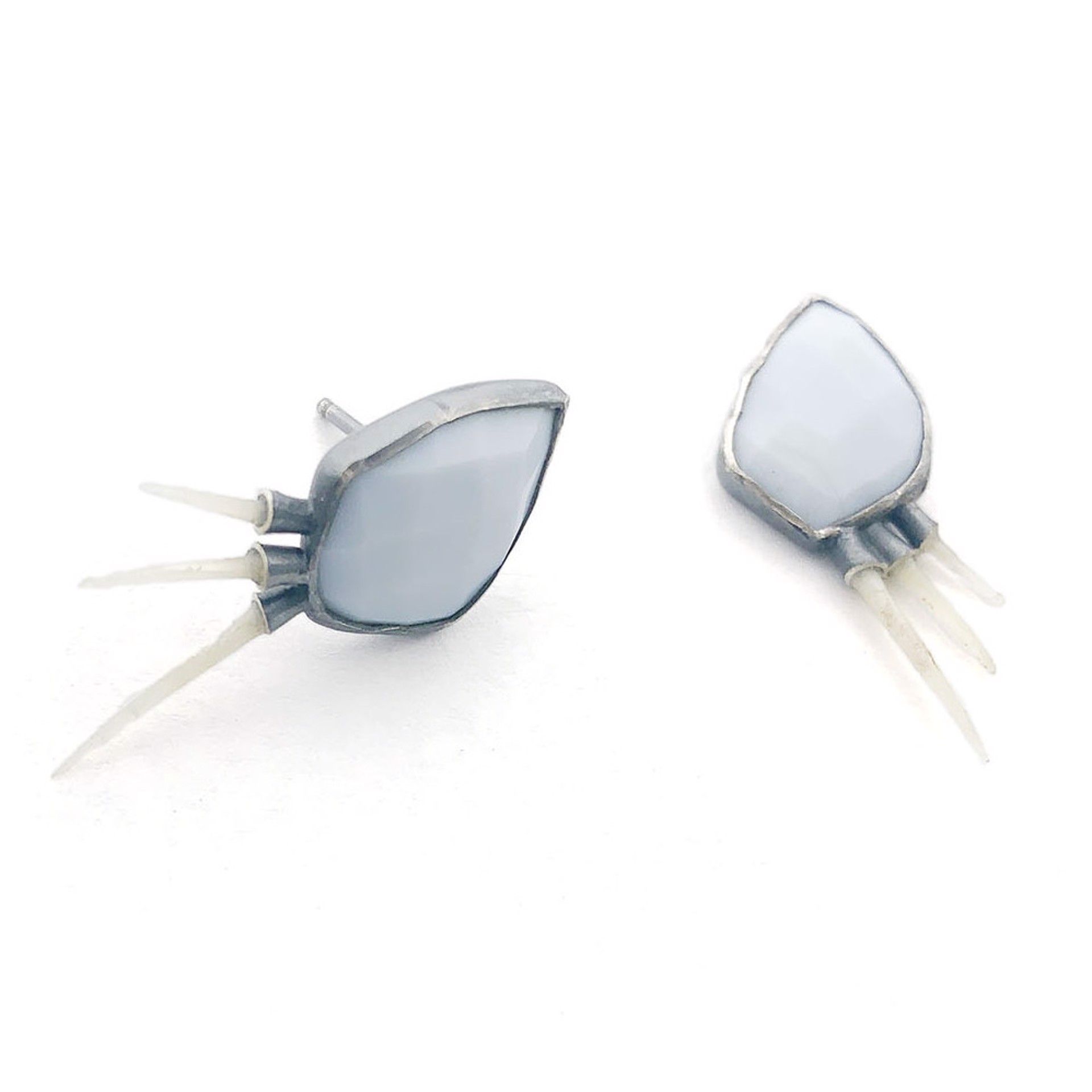 Chalcedony Spine Earrings by Anna Johnson