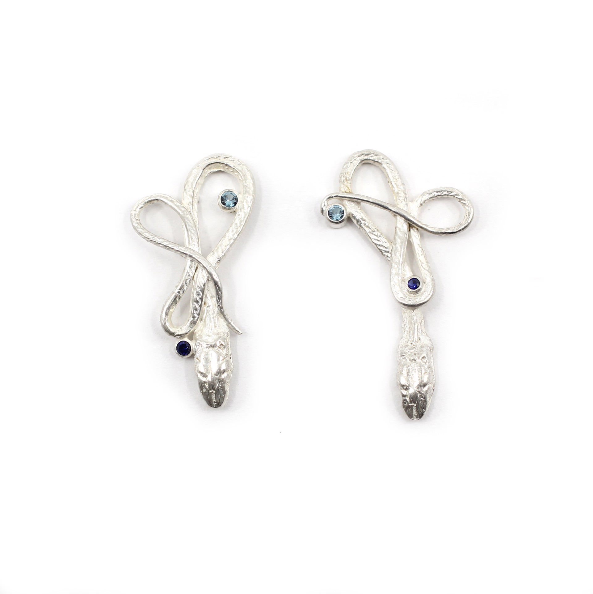 Small Gemstone Serpentine Earrings by Anna Johnson