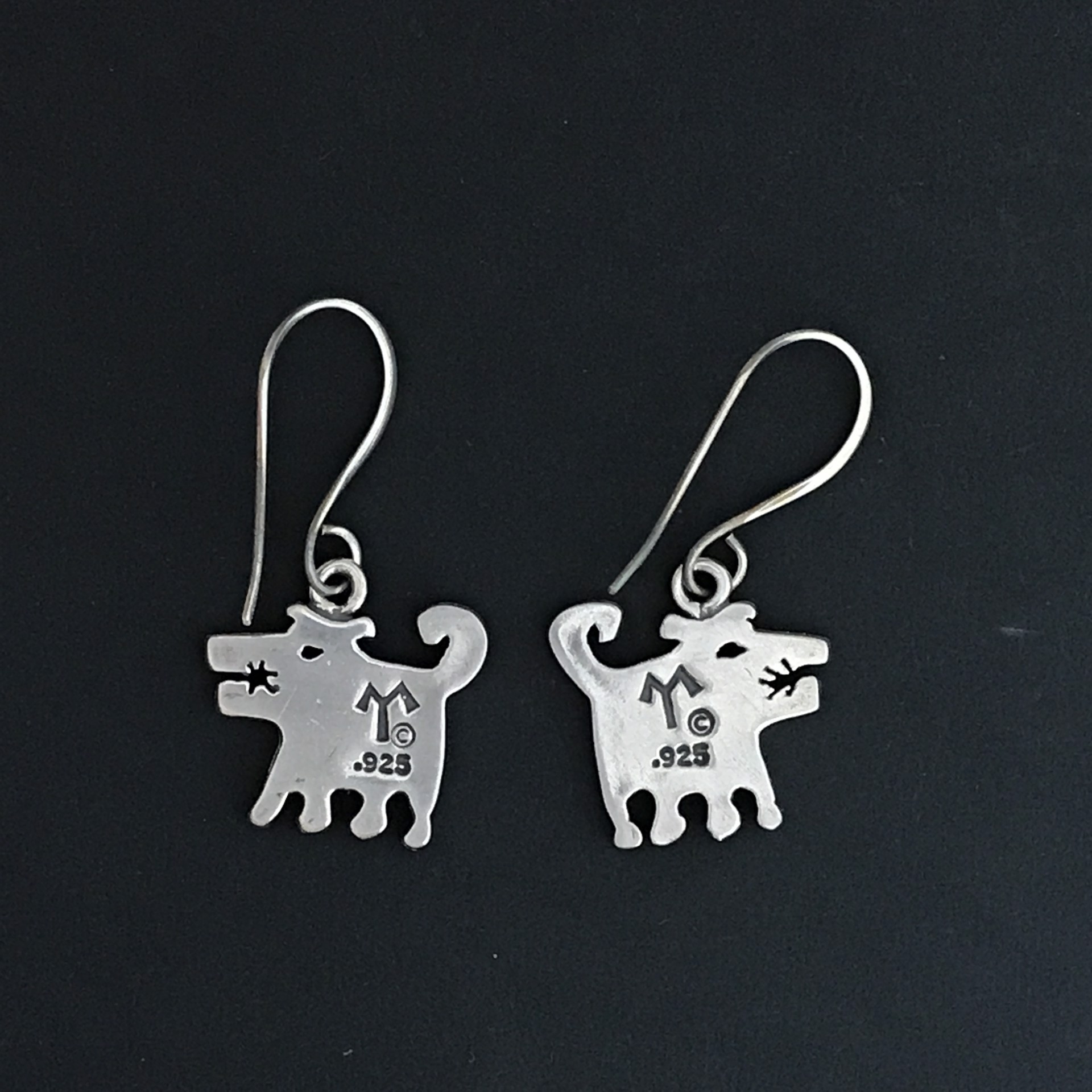 Pete & Joseph Bia dog earrings by Melanie Yazzie