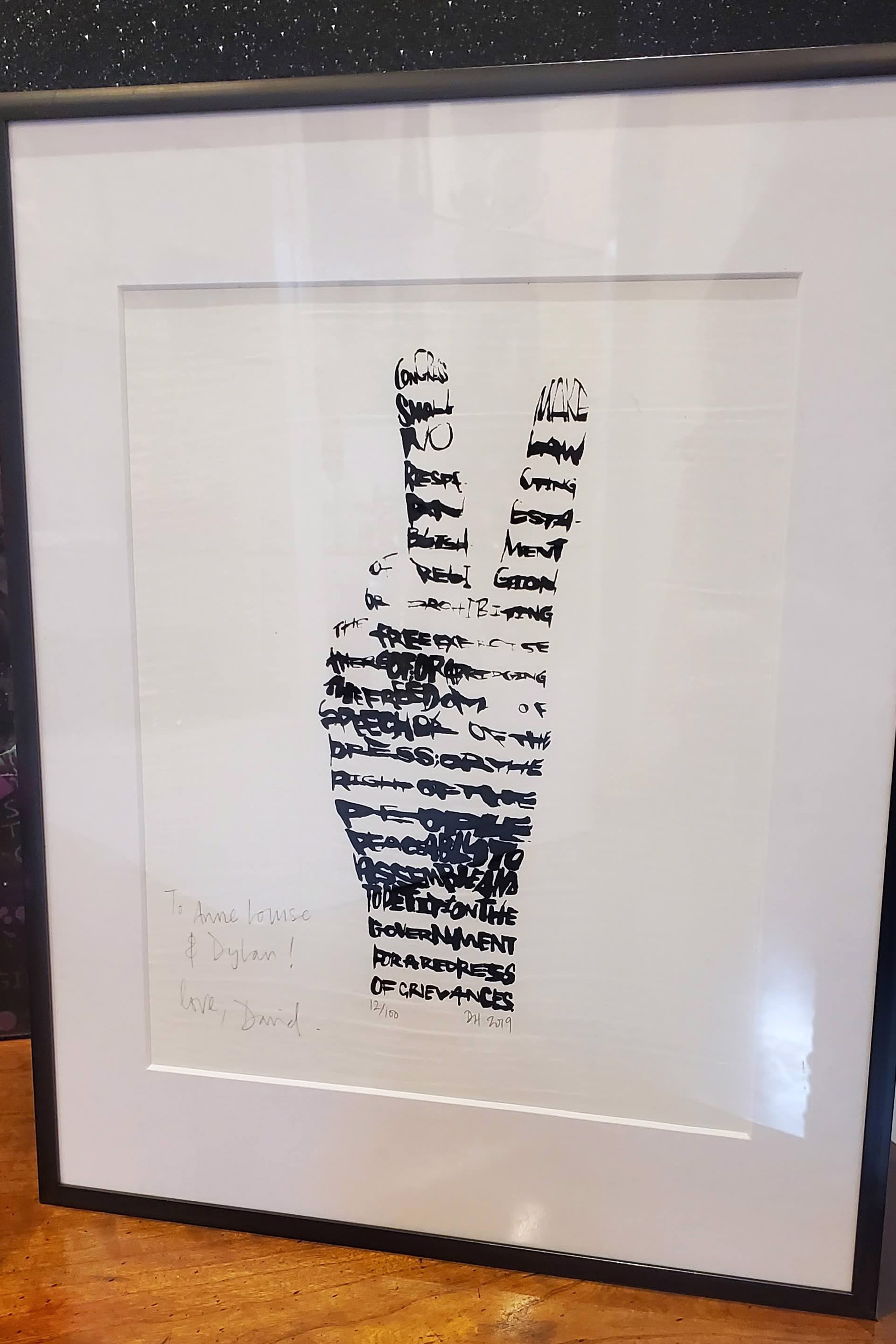 Limited Edition "First Amendment" Print, Signed by Artist by David Hollier