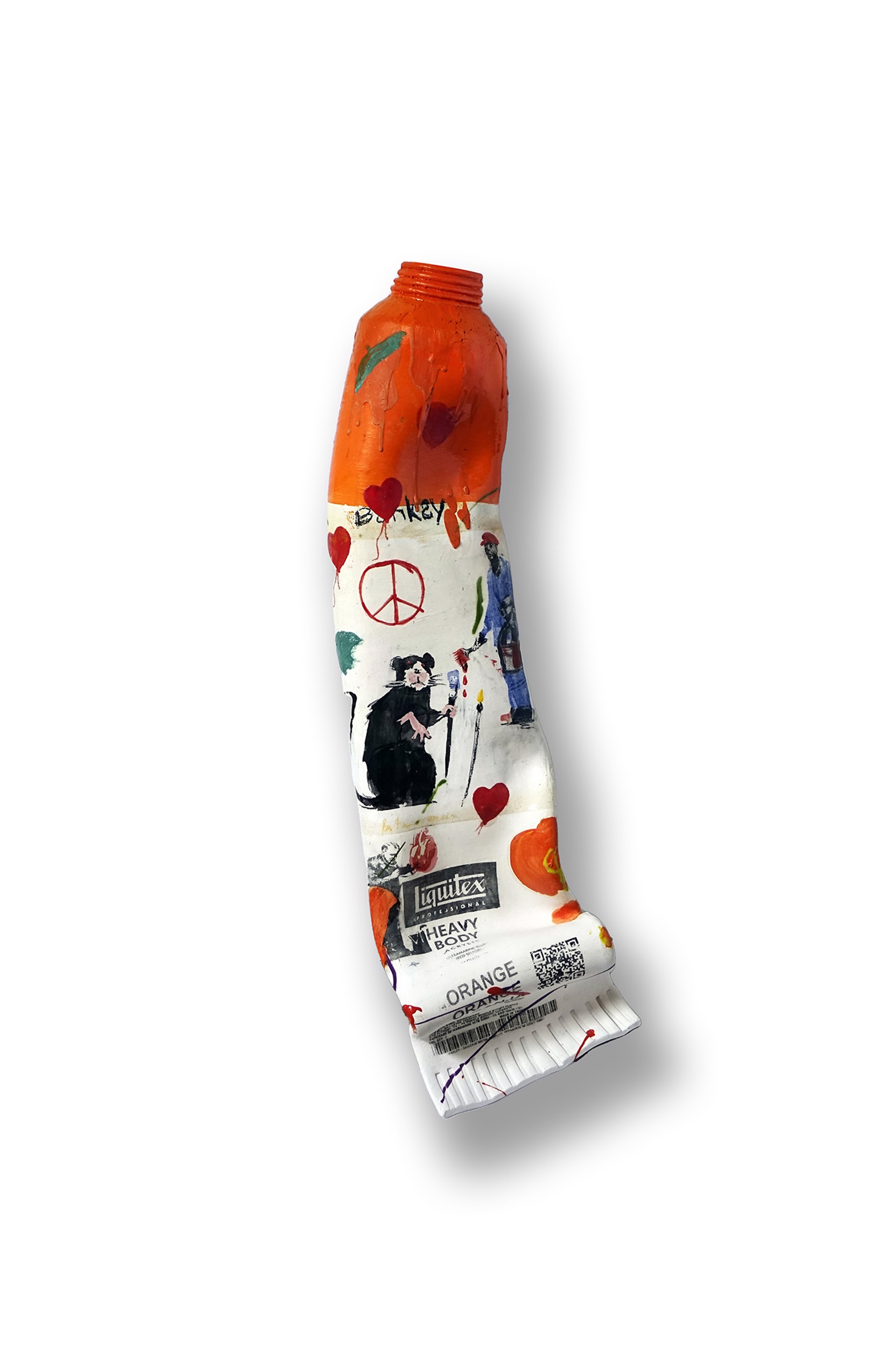 Orange Banksy Paint Tube II with Squirt by Ray Gross