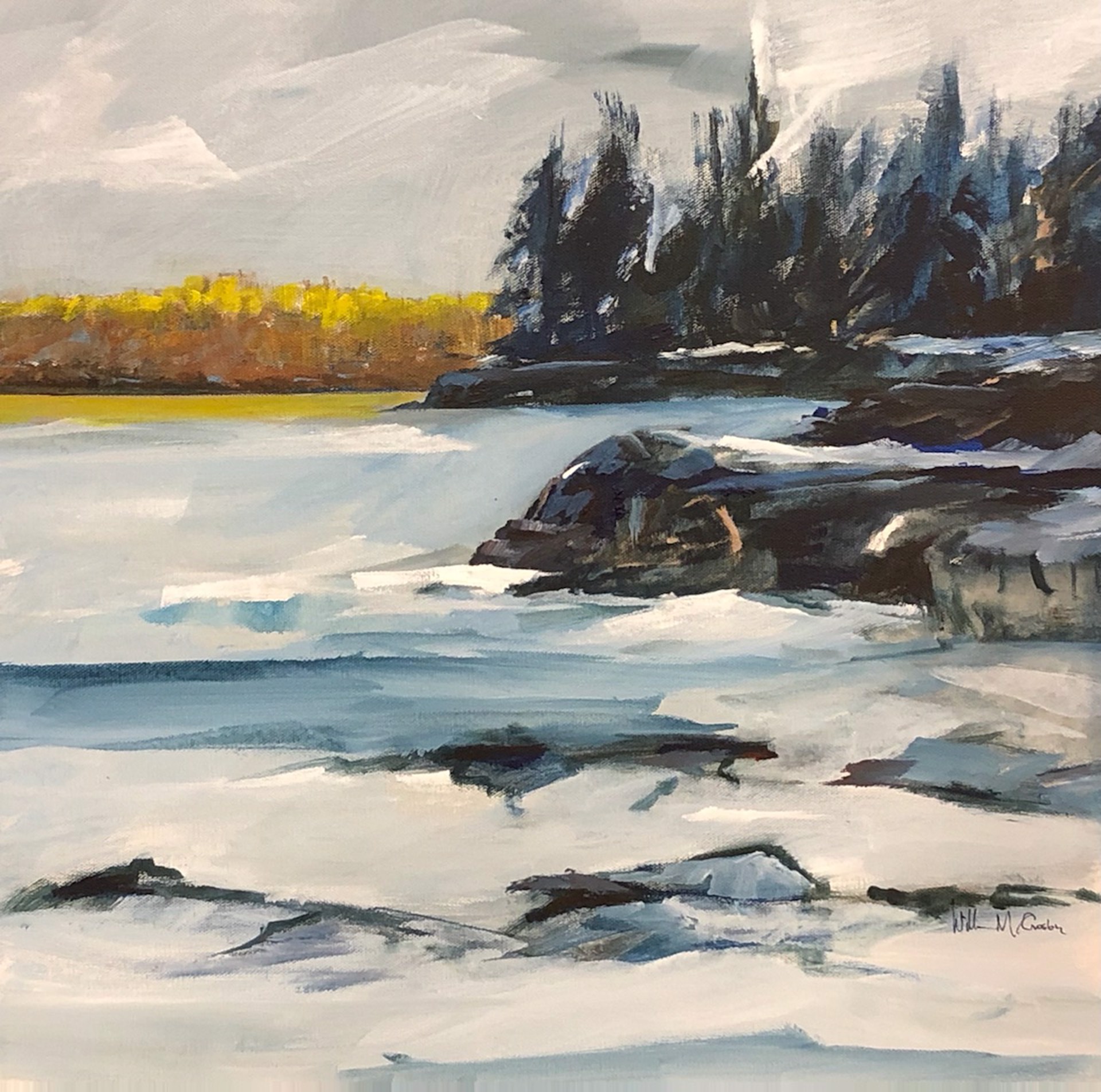 Winter Light, Frozen River II by William Crosby