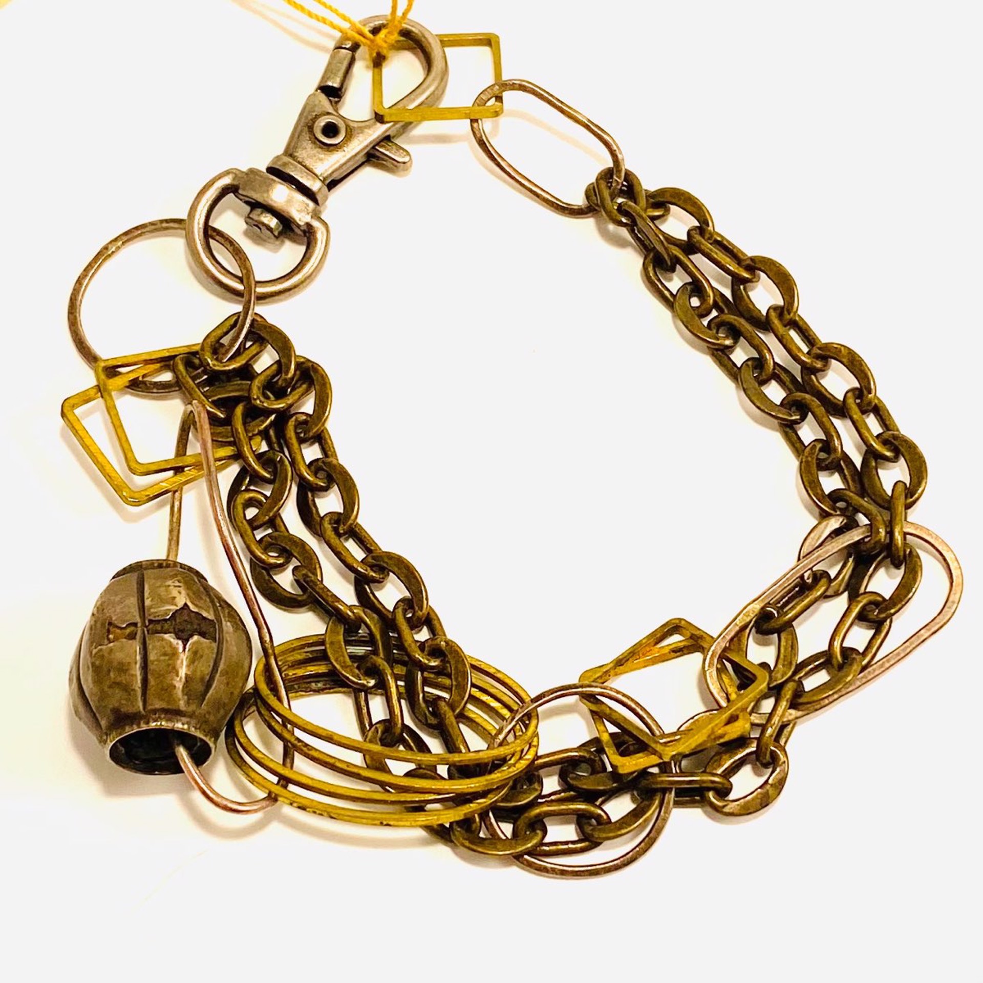 Mixed Metal, Bali Bead 9”Bracelet by Soteria