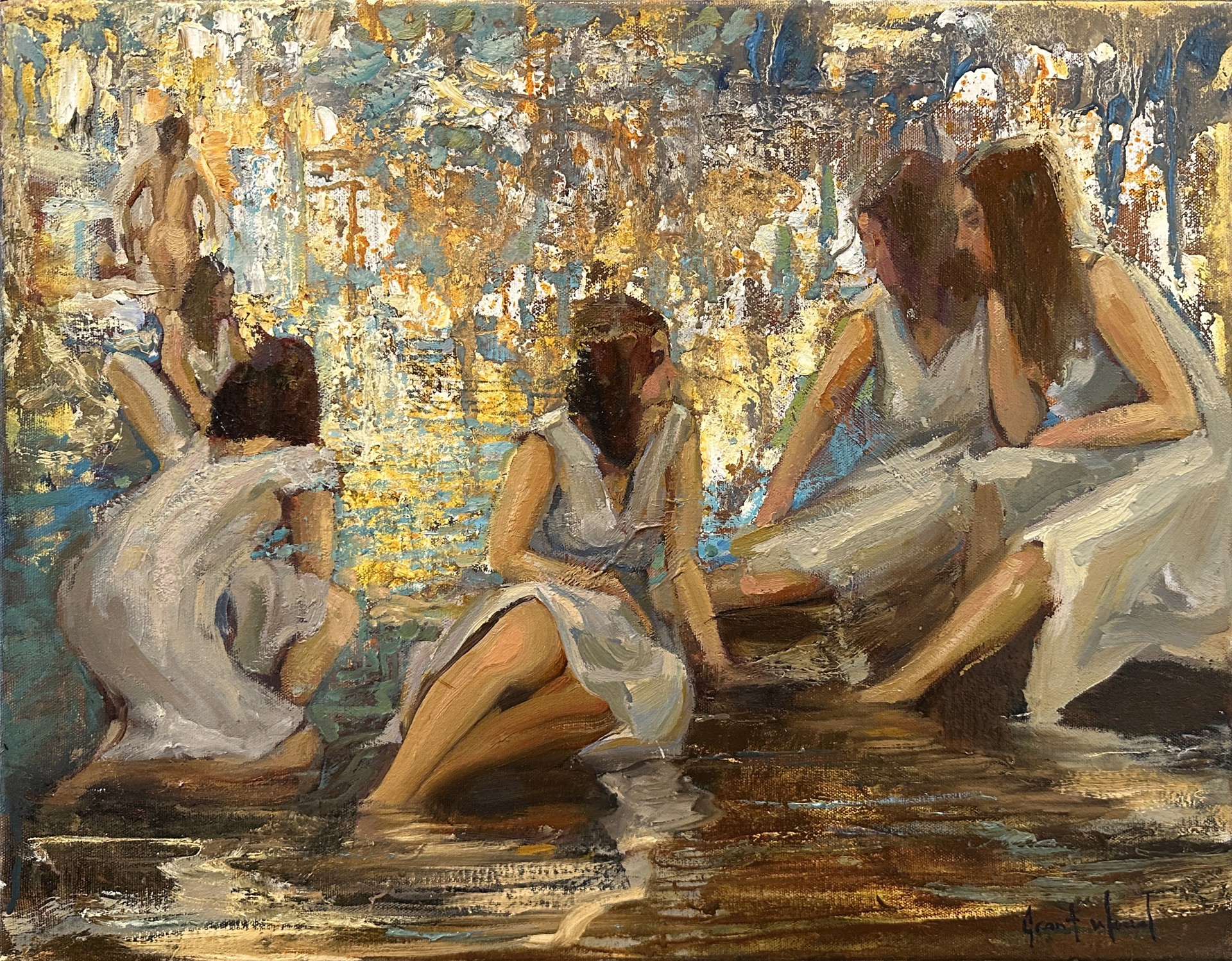 Bathers by Grant E. Wood