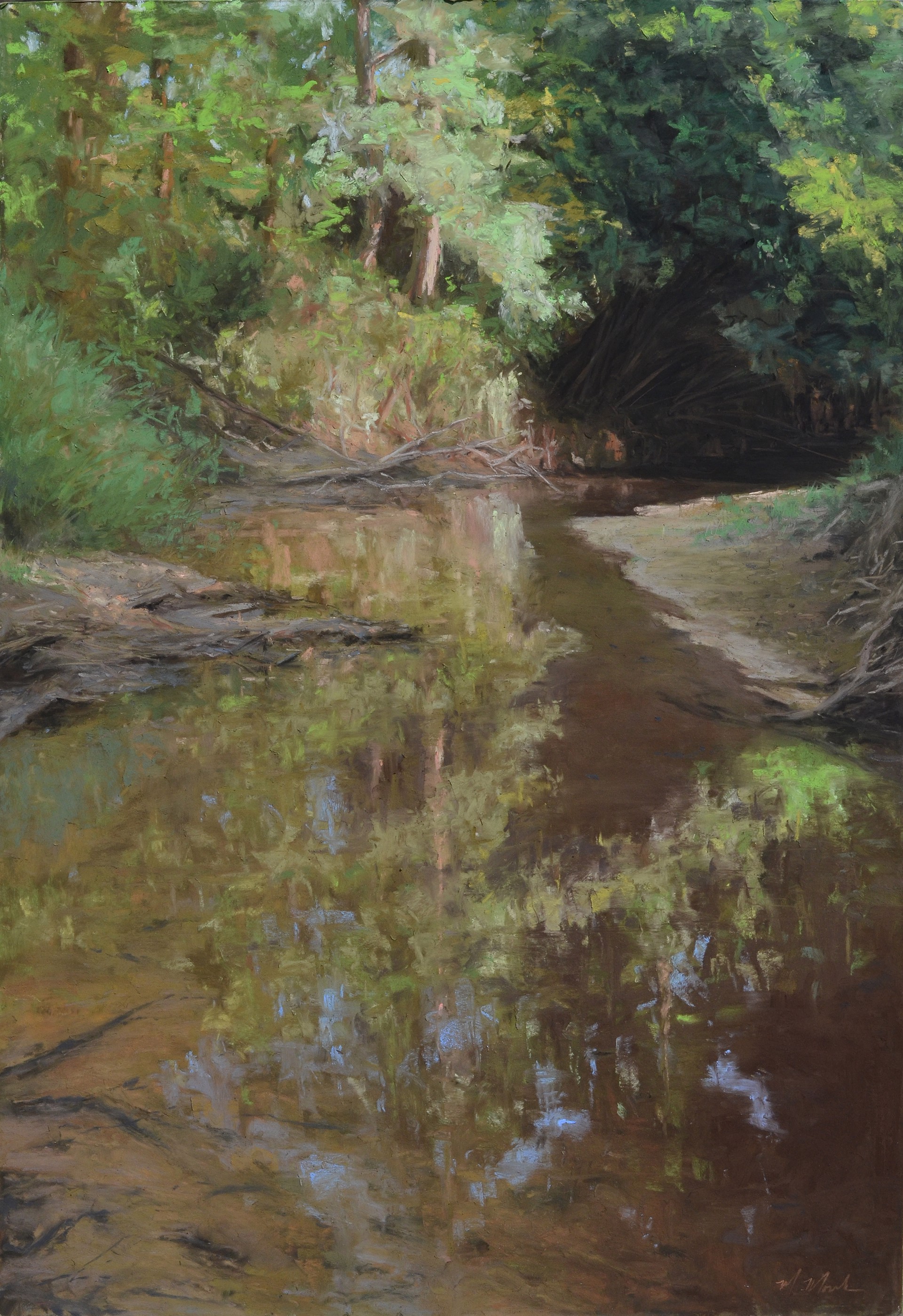 Late Evening Sunlight on the River by Mary Monk