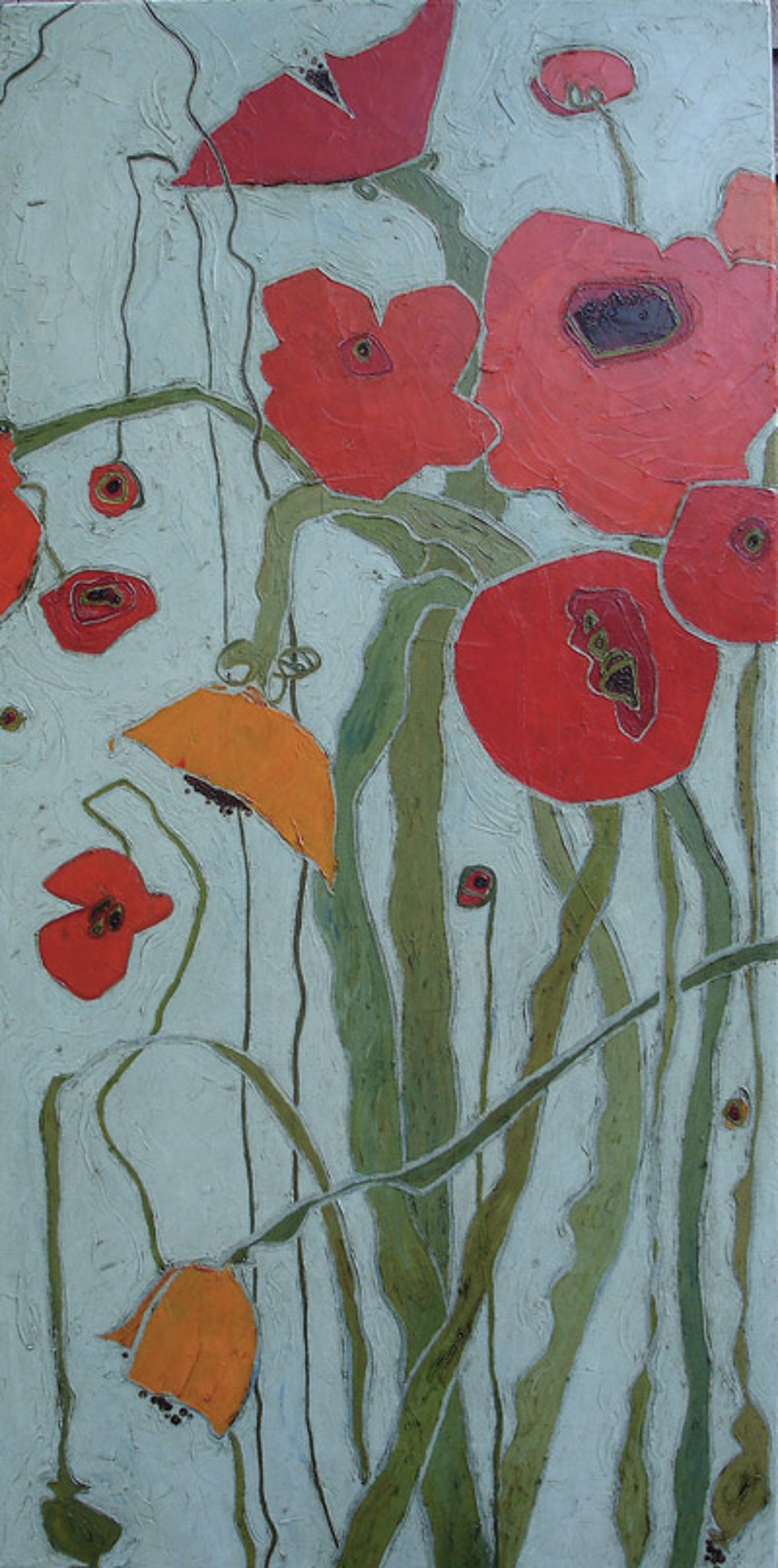 Poppies x's 2 by Karen Tusinski