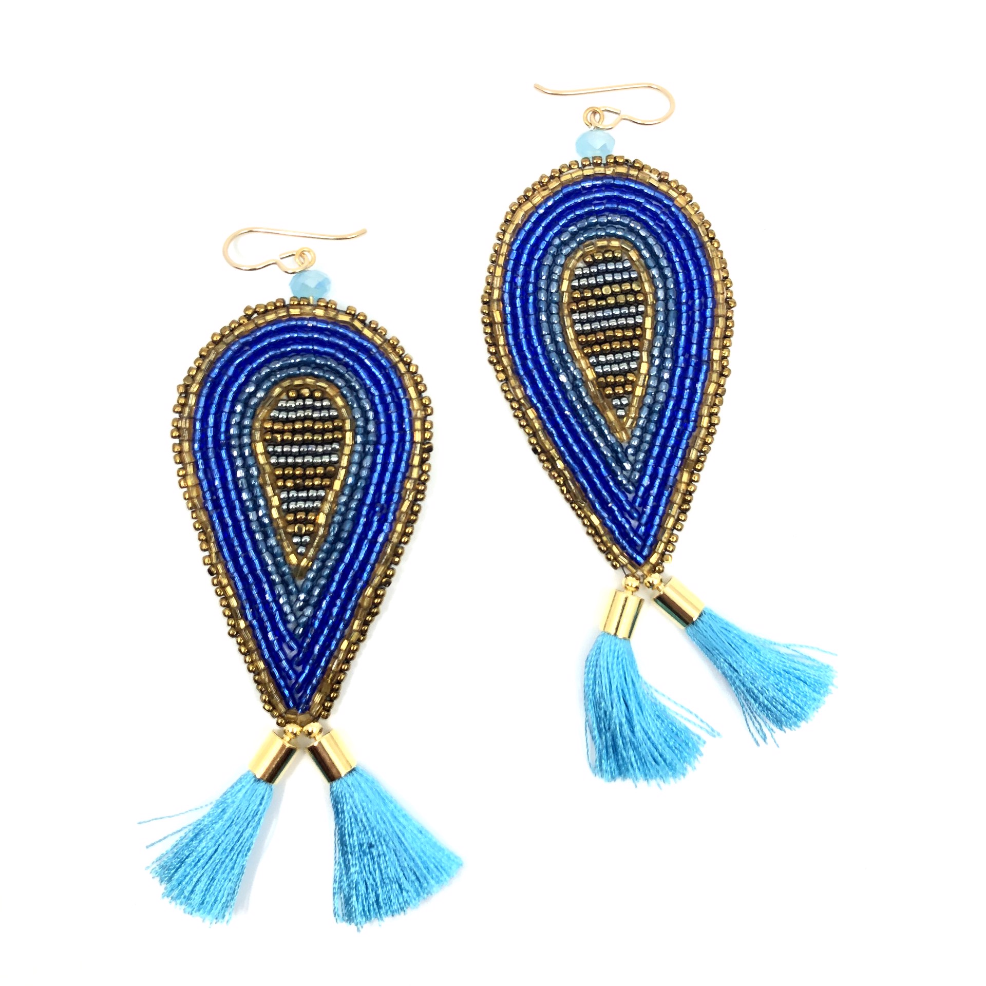 Teardrop Earrings (Blue) by Hollis Chitto